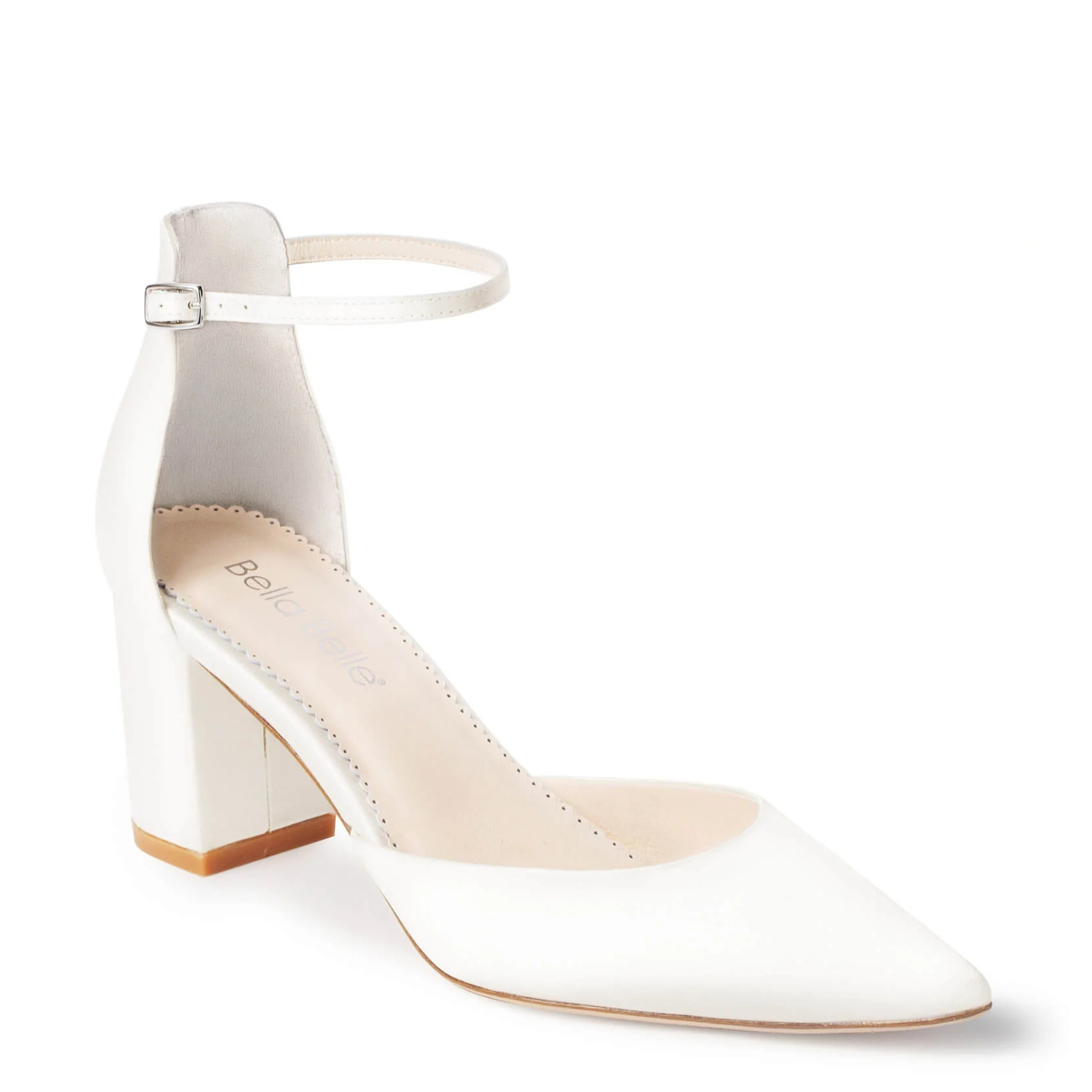 Buy Mia - Ankle Strap Block Heels - Ivory online | The White Collection Australia