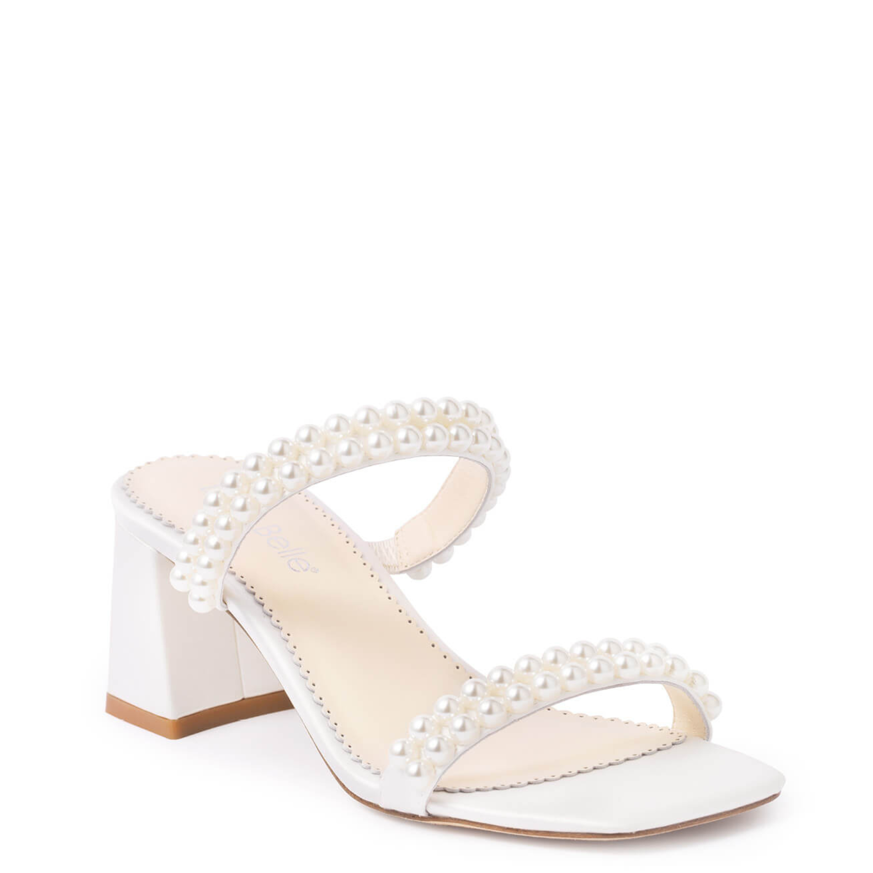 Buy Wynn - Slip-on Block Heel Pearl Mules - Ivory online | The White Collection Australia