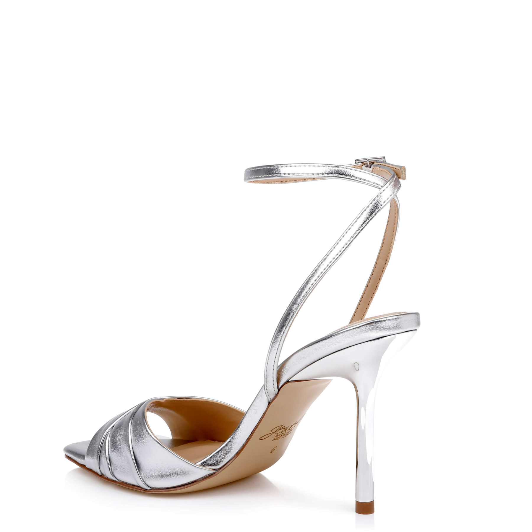 Parisa - Cross Front Stiletto Sandals - Silver