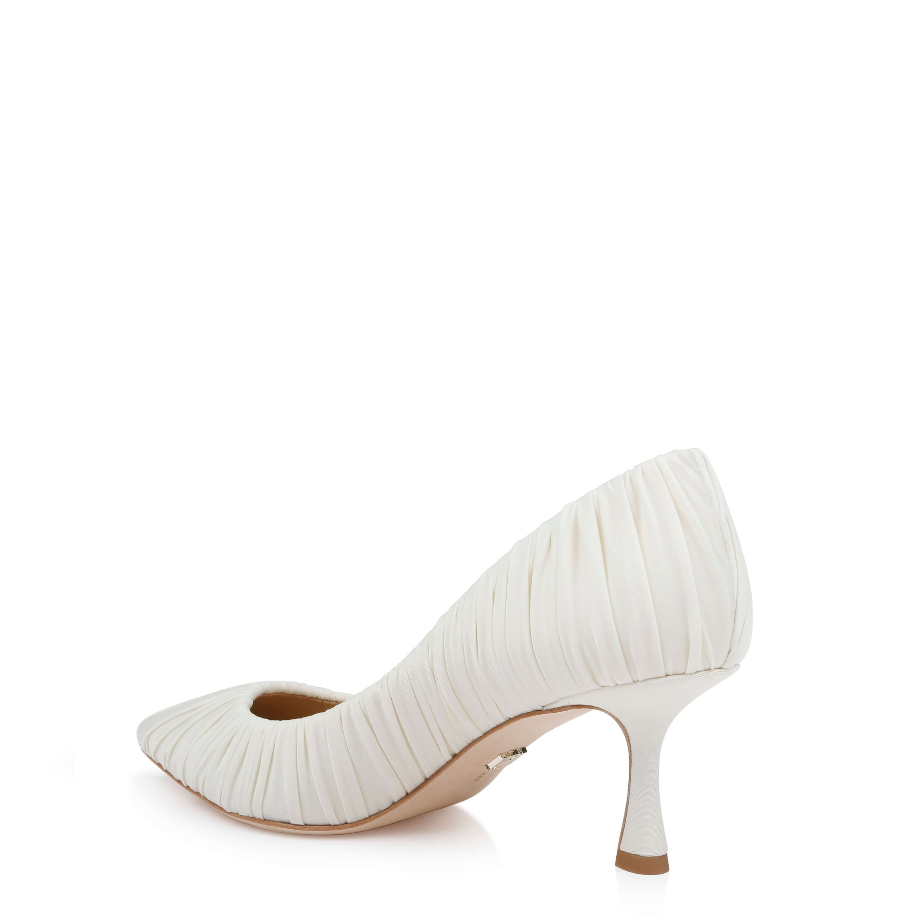 Verity - Ruched Kitten Heel Pumps - Ivory