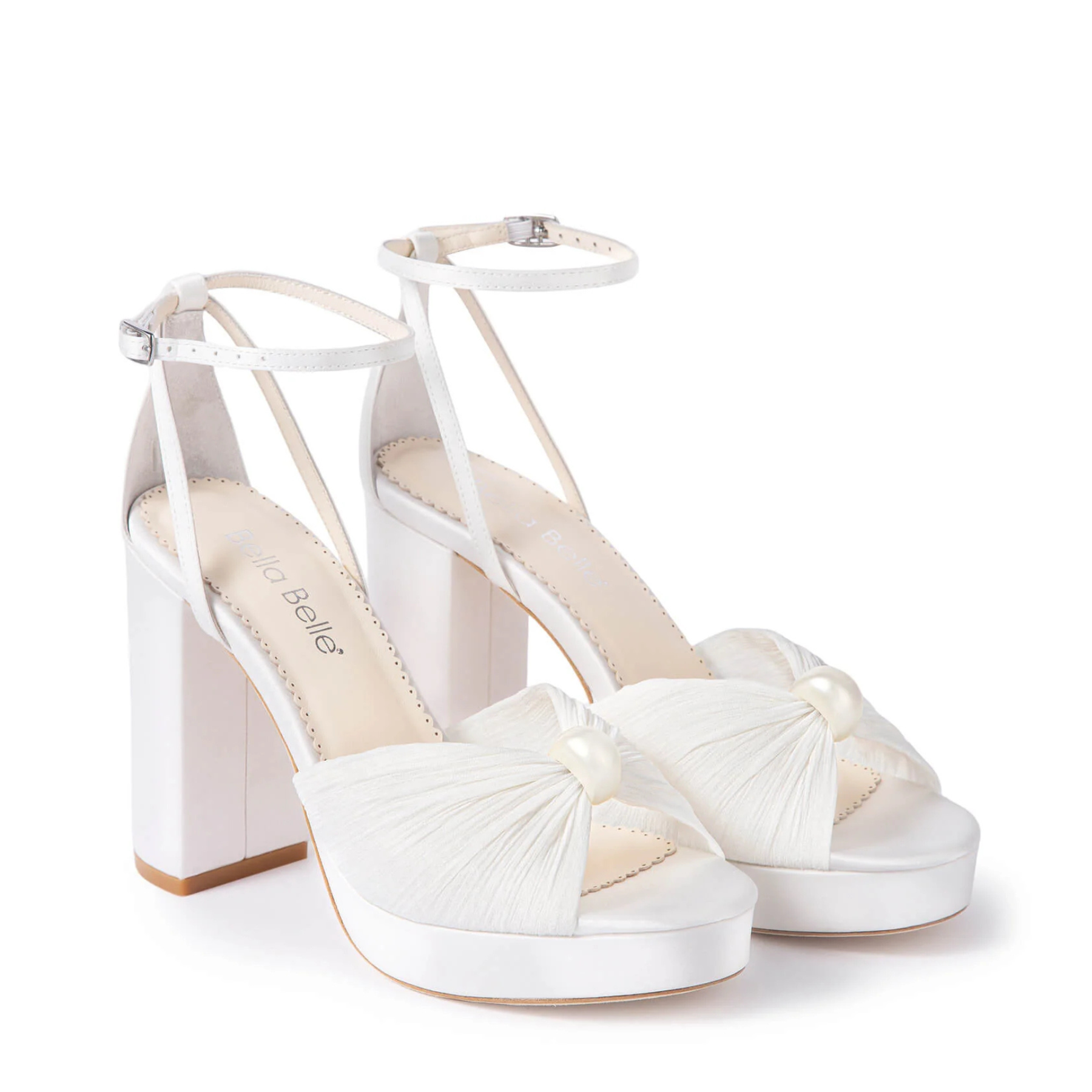 Lexi - Pearl Platform Bridal Heels - Ivory