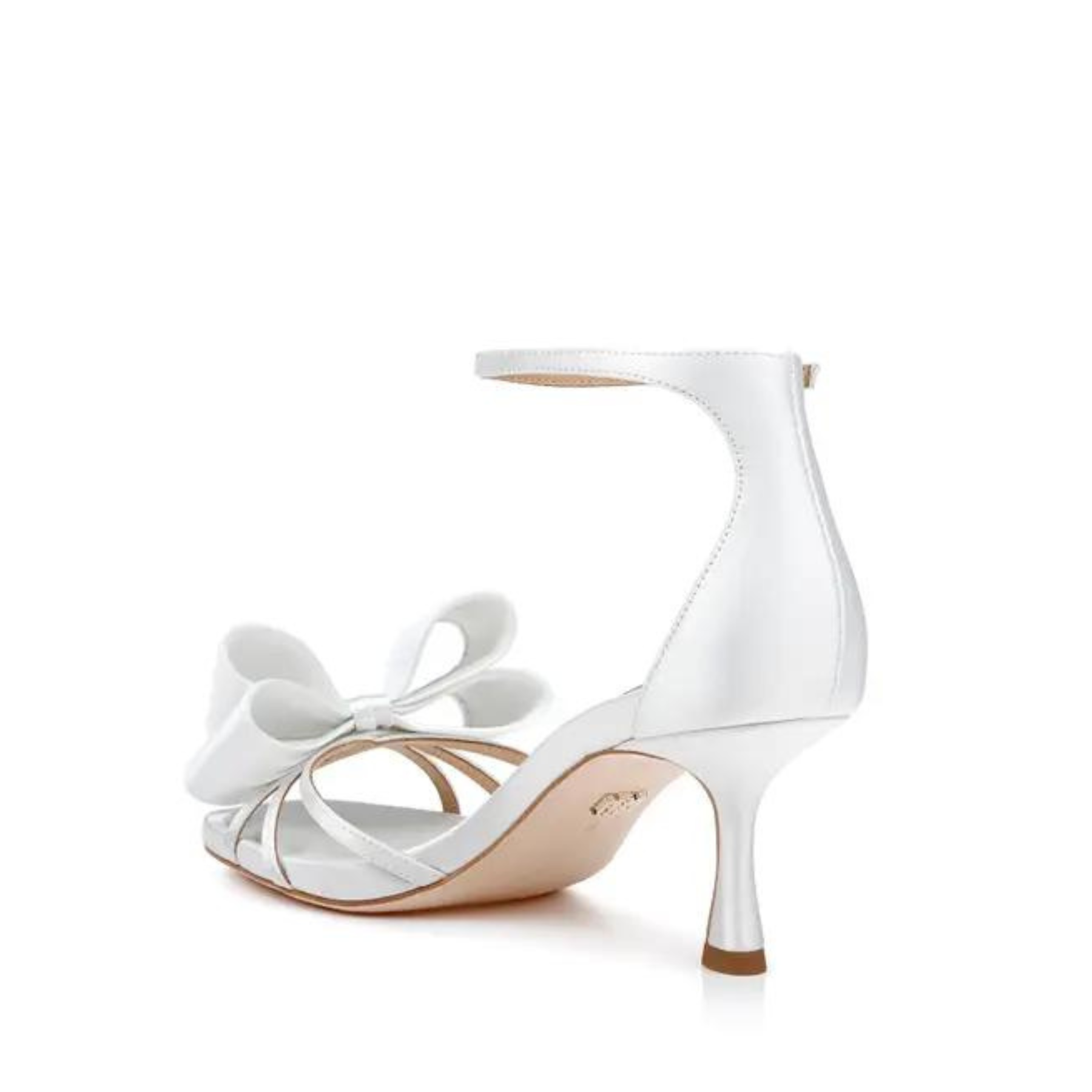 Buy Alysha - Open Toe Kitten Heels with Bow - White online | The White Collection Australia