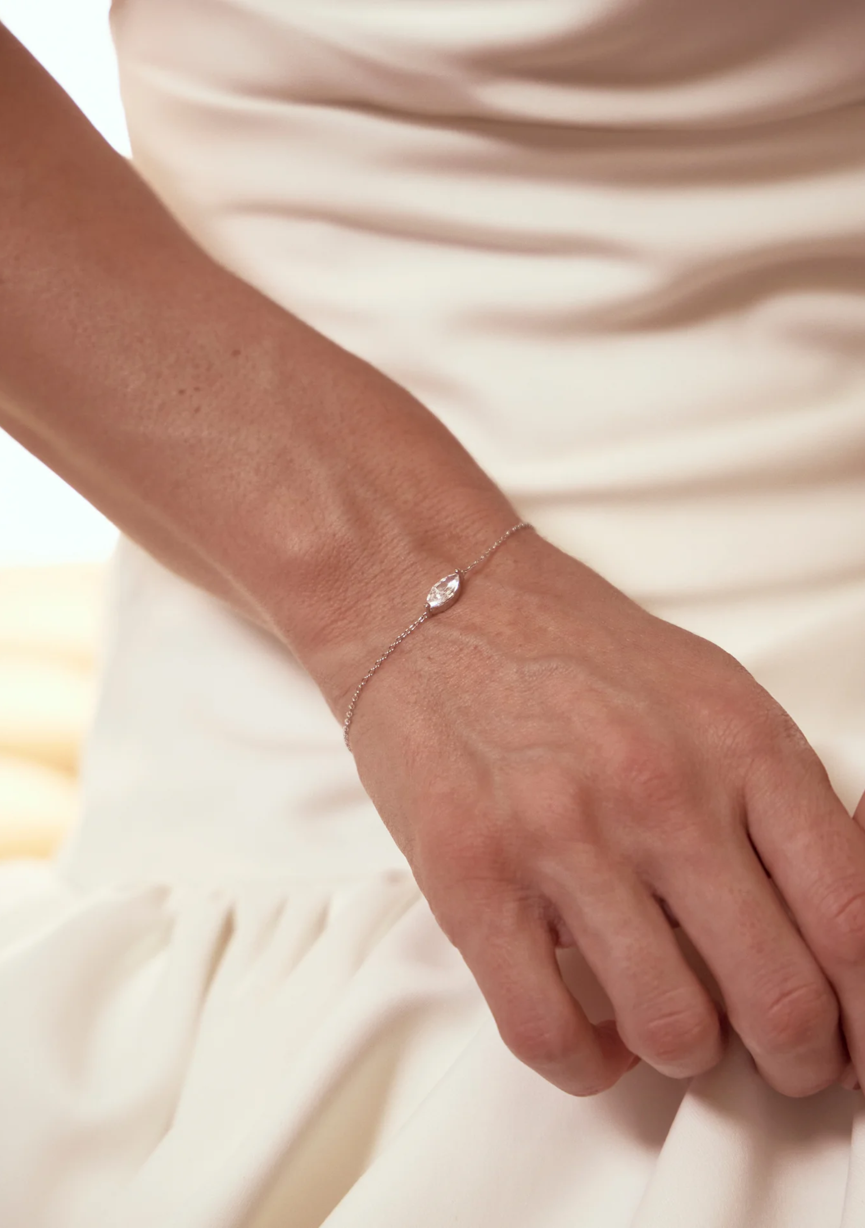 Lola Knight - Freya Crystal Bridal Bracelet - Silver