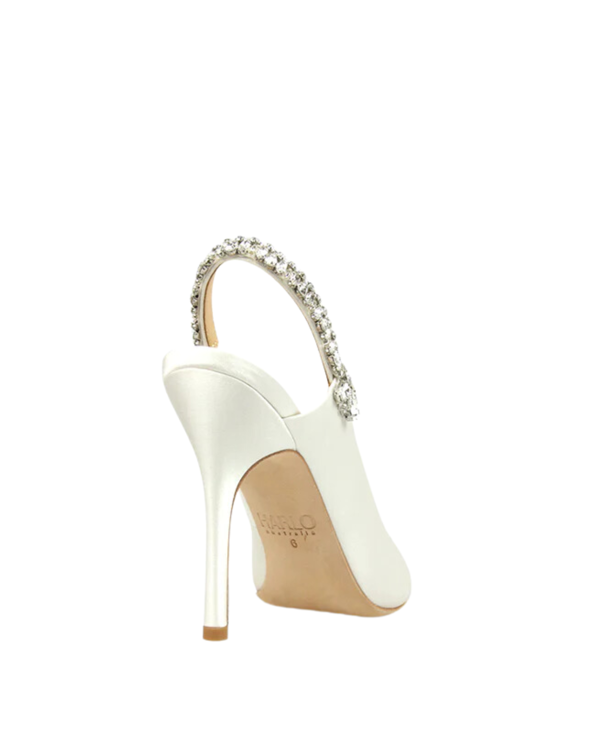 Bonnie - White Crystal Embellished Sling Back Evening Pump
