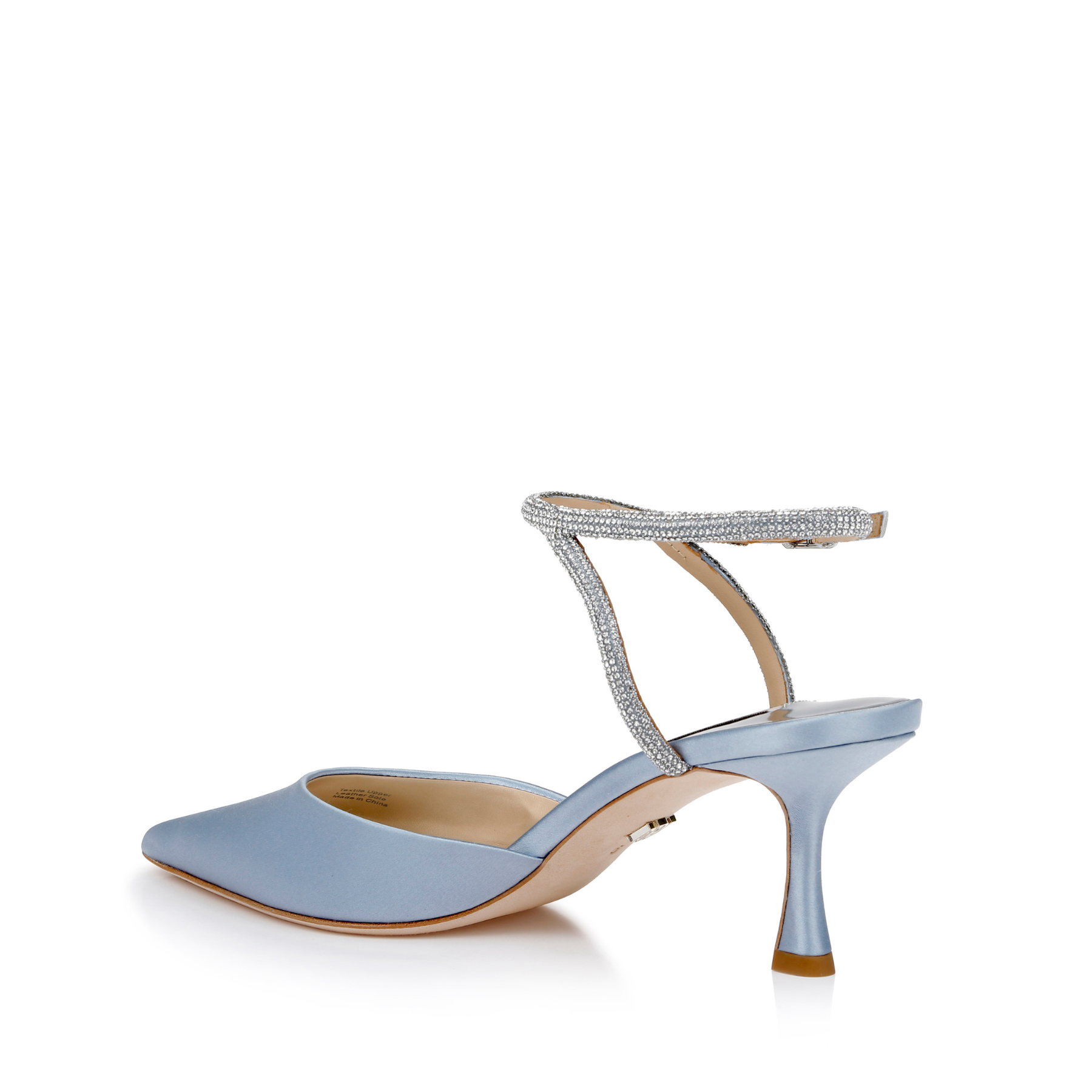 Buy Autumn - Crystal Ankle Strap Kitten Heel Pumps - Azure Blue online | The White Collection Australia