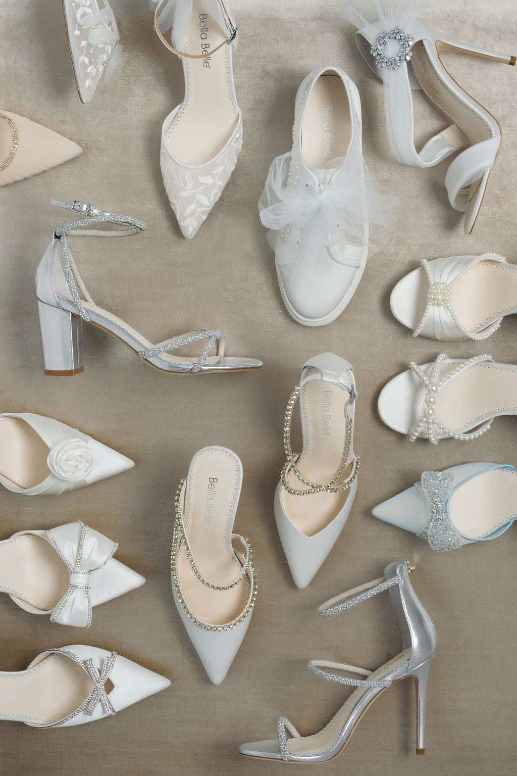 Palmer - Ivory Crystal Edged Wedding Shoes with Bow and Block Heel