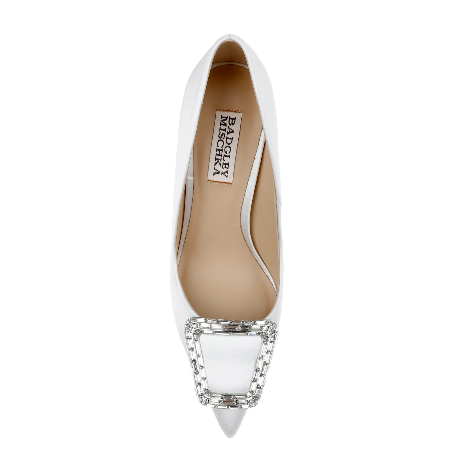 Buy Aubree - Pointed Toe Stiletto Pumps with Crystal Buckle - White online | The White Collection Australia