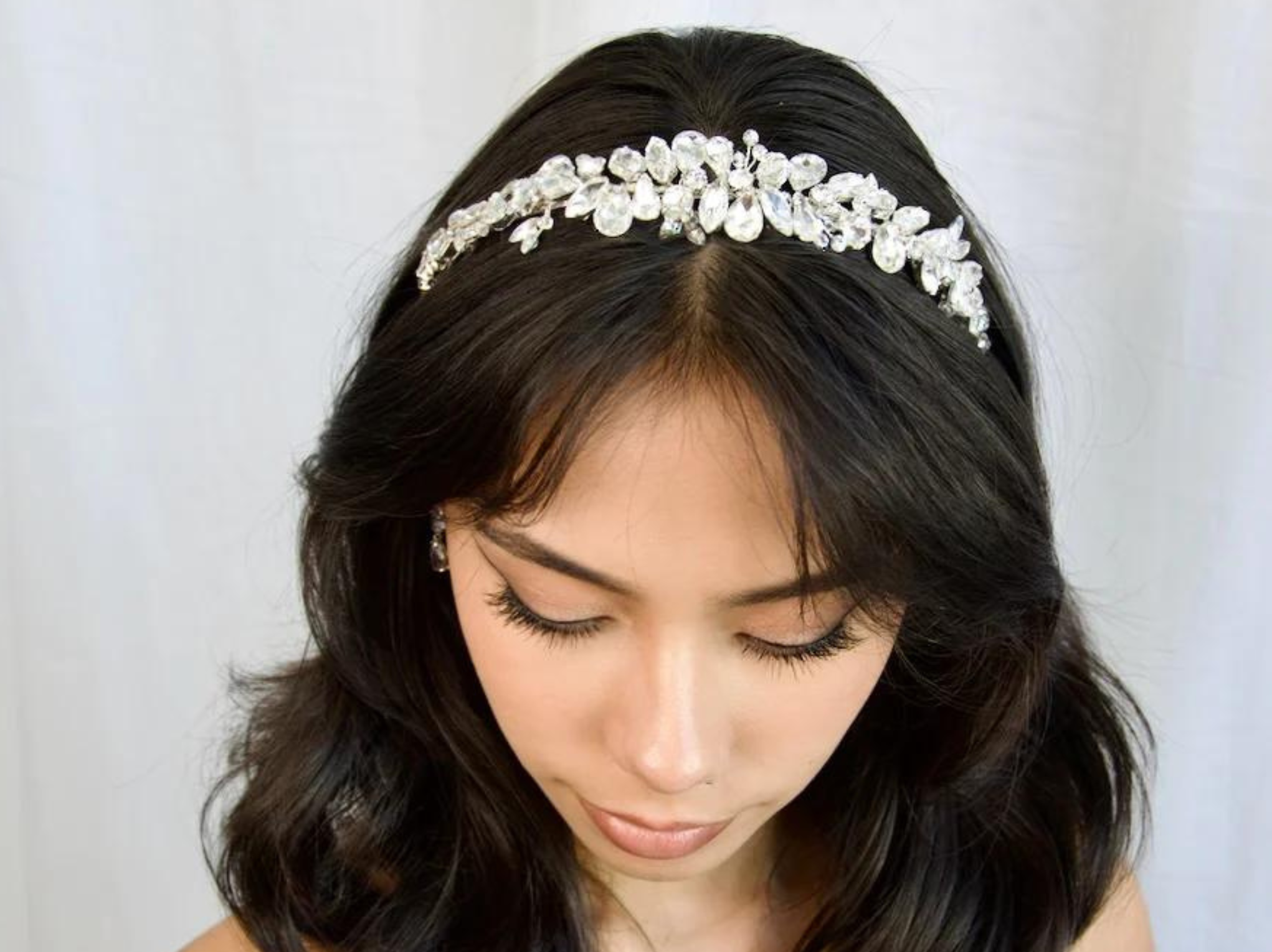 Buy Tiana - Pear and Marquise Sparkling Crystal Bridal Headband Crown online | The White Collection Australia