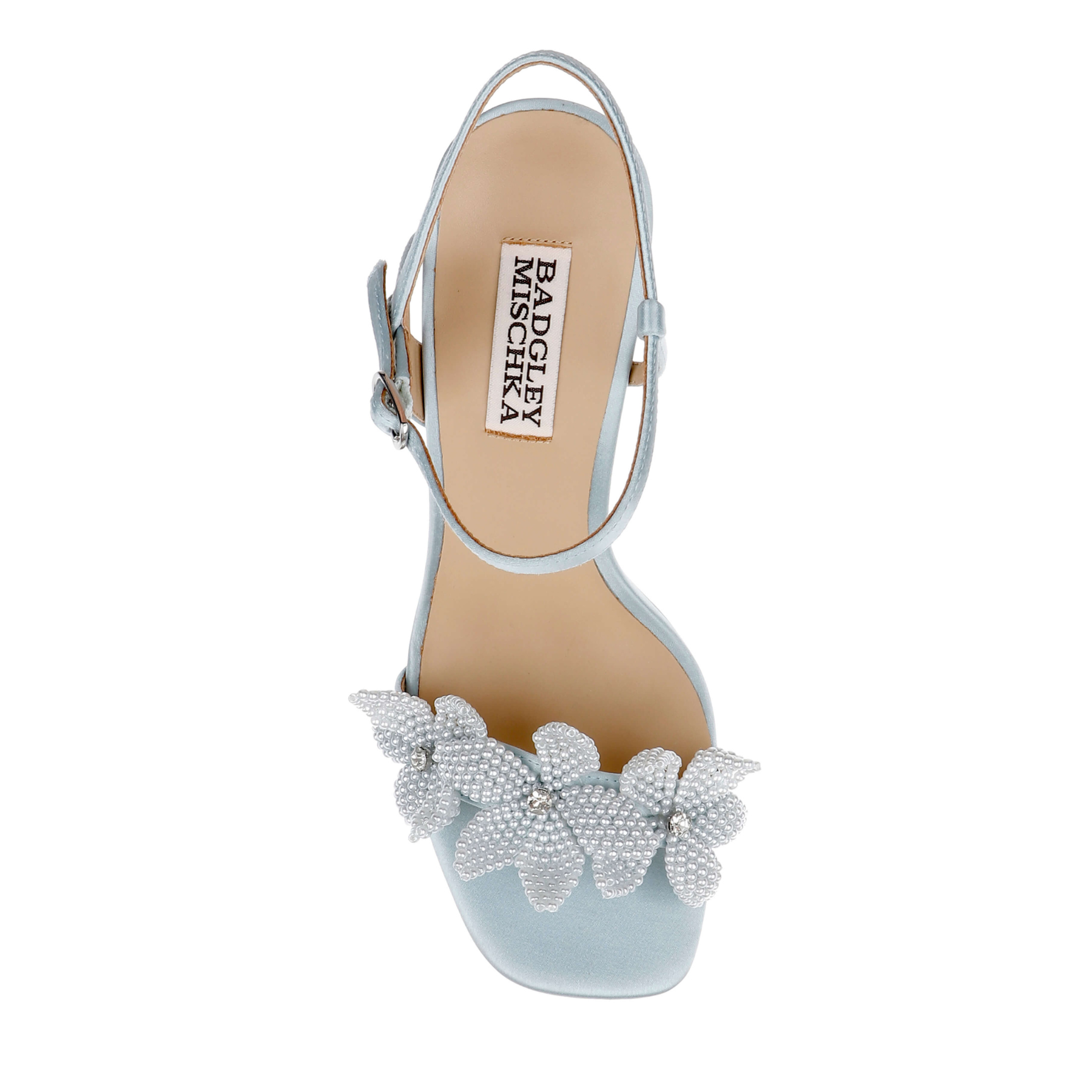 Wicket - Flower Embellished Platform Sandal - Mist Blue