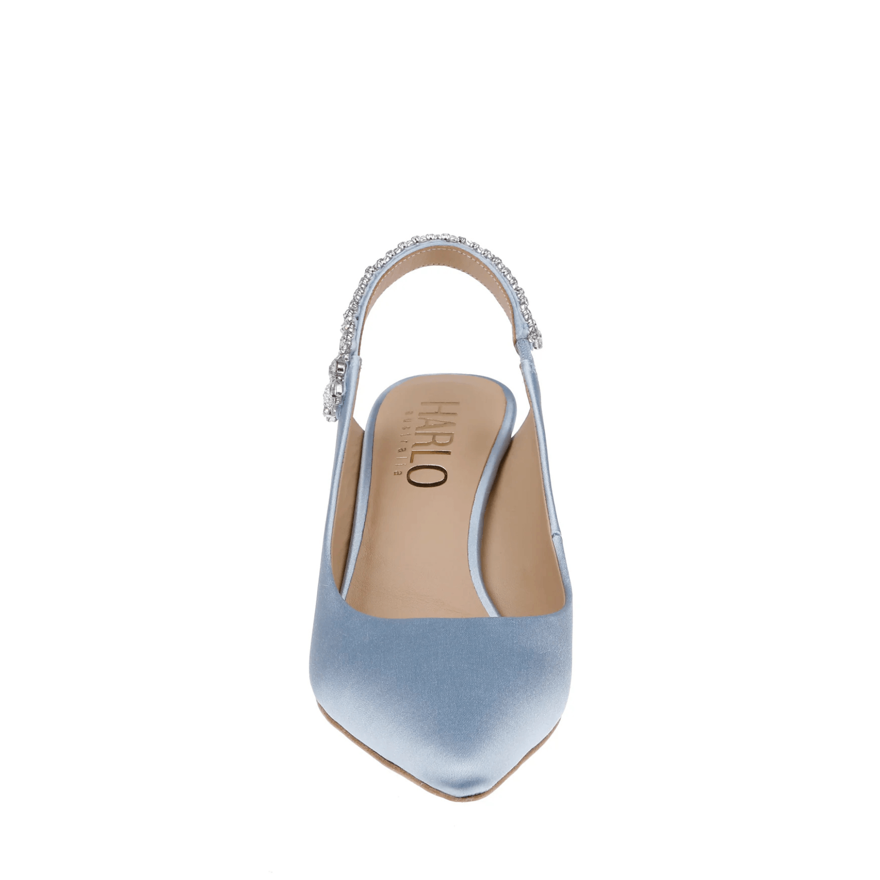 Buy Nina Azure - Blue Crystal Embellished Sling Back Low Bridal Pump online | The White Collection Australia