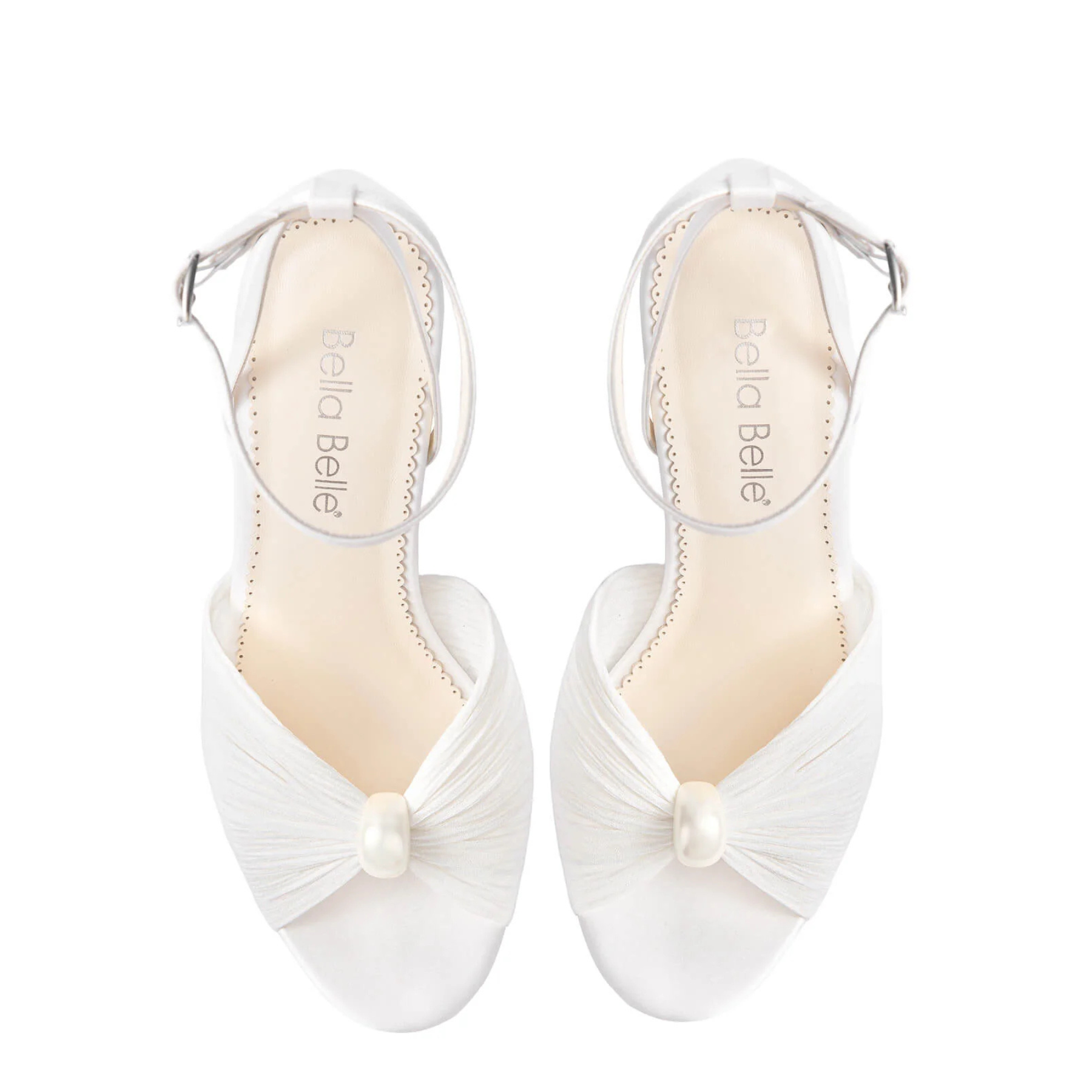 Lexi - Pearl Platform Bridal Heels - Ivory