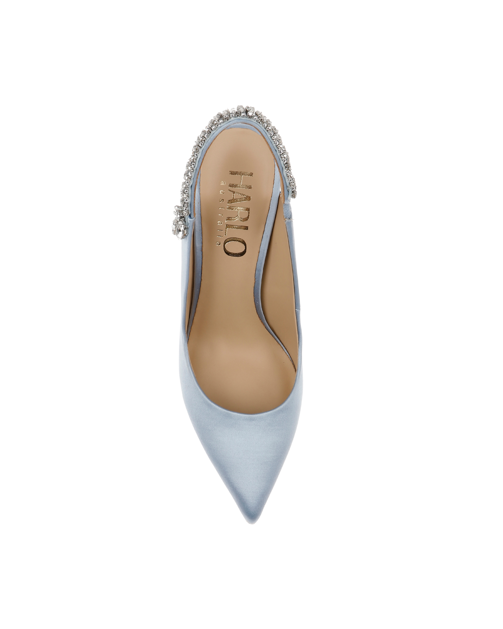 Buy Bonnie Azure - Blue Crystal Embellished Sling Back Bridal Pump online | The White Collection Australia