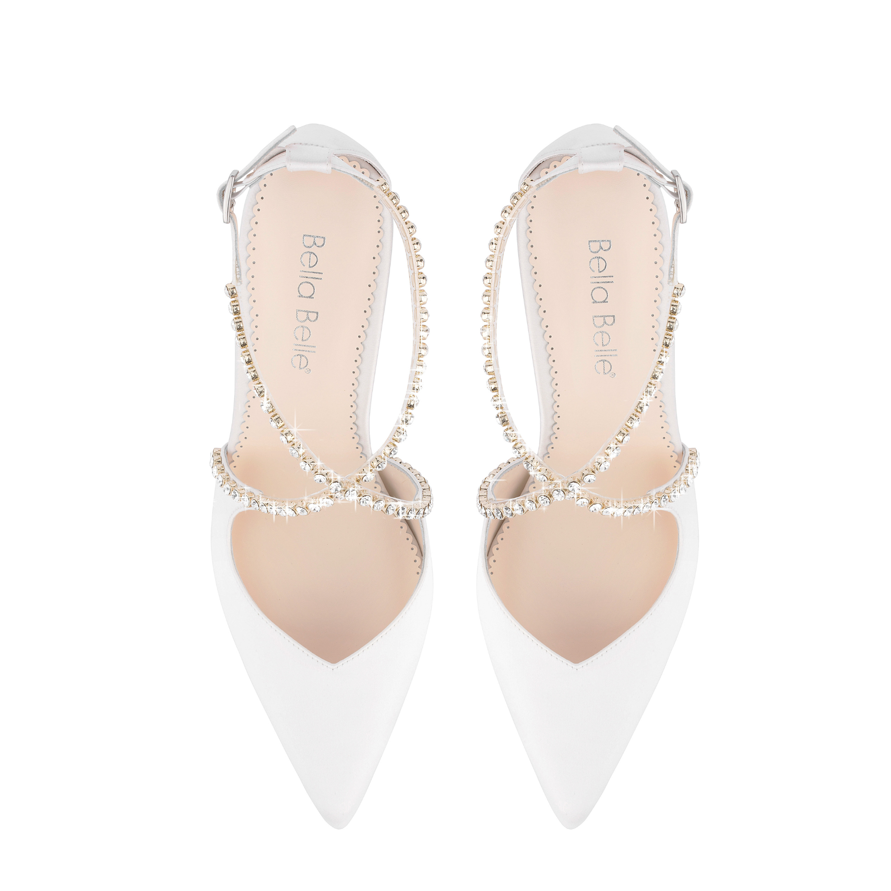 Buy Madison - Ivory Criss Cross Crystal Strap Heels online | The White Collection Australia