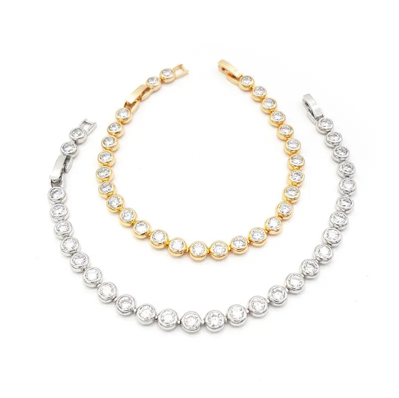 Lily - Classic Round Crystal Bridal Bracelet