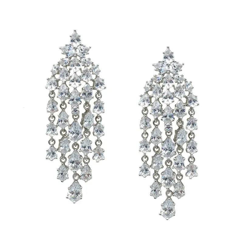 Buy Vivienne - Chandelier Crystal Bridal Drop Earrings online | The White Collection Australia