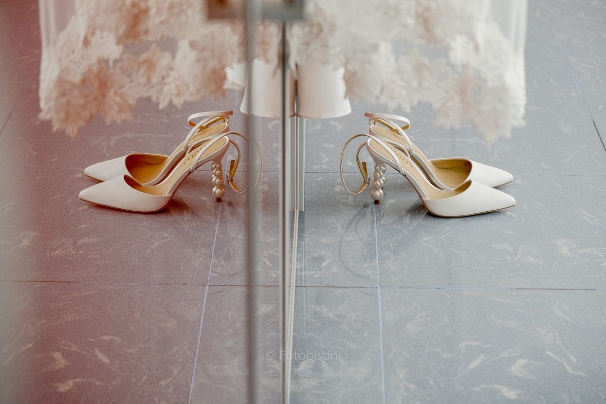 Frances - Pearl Heel Stiletto with Pointed Toe - Soft White
