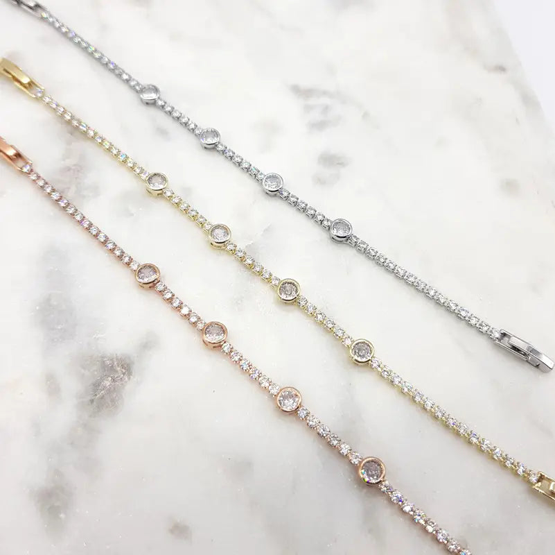 Lana - Classic Round Crystal Bridal Tennis Bracelet