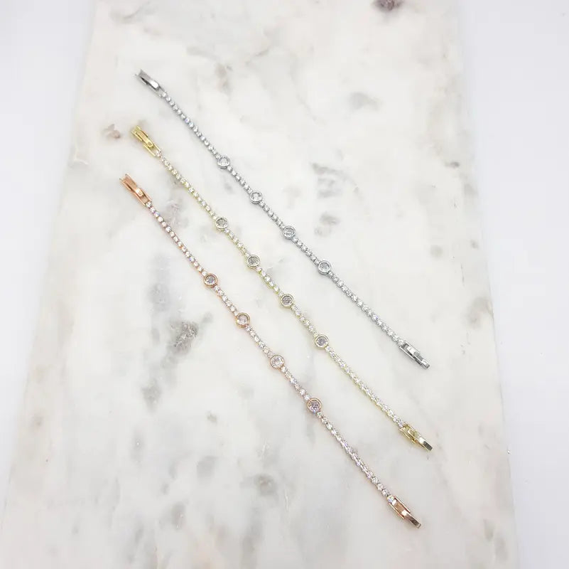 Lana - Classic Round Crystal Bridal Tennis Bracelet