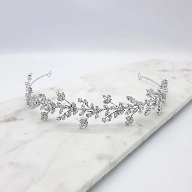 Athena - Floral Crystal Bridal Headband