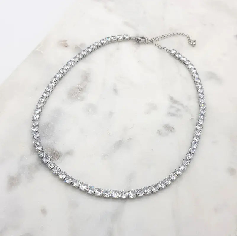 Tiffany  - Classic Crystal Bridal Tennis Necklace