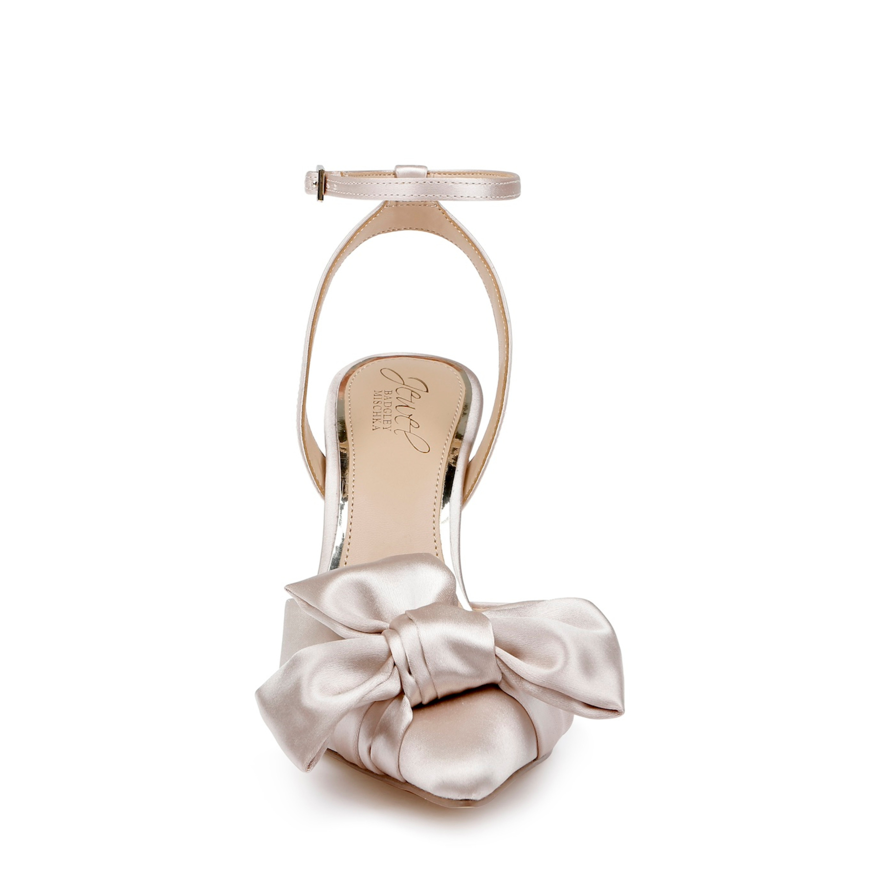 Francine - Pointed Toe Stiletto with Bow - Champagne Nude