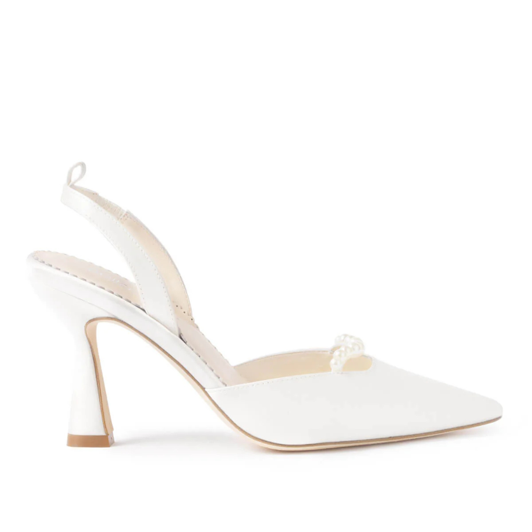 Buy Cecilia - Slingback Pointed Toe Bridal Shoes with Removable Pearl Ankle Strap - Ivory online | The White Collection Australia