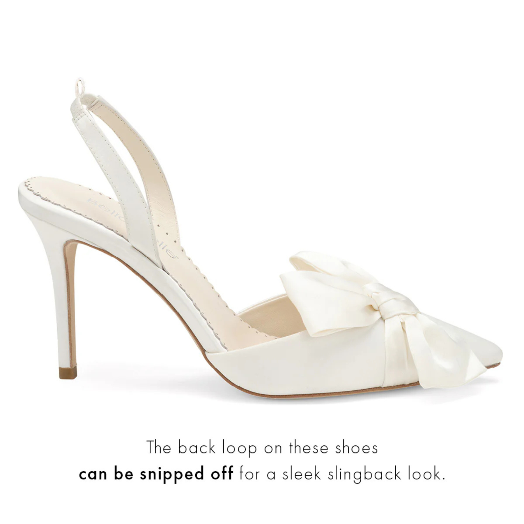 Buy Rhodes - Bow Wedding Heels with Removable Ankle Straps - Ivory online | The White Collection Australia