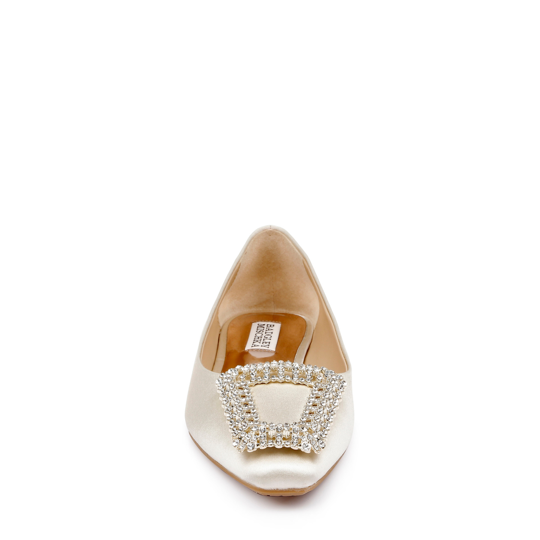 Buy Emerie - Crystal Buckle Flats - Ivory online | The White Collection Australia