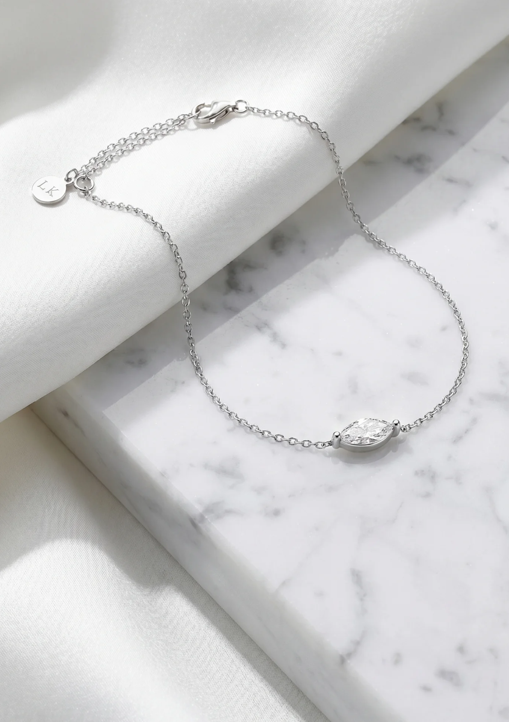 Lola Knight - Freya Crystal Bridal Bracelet - Silver
