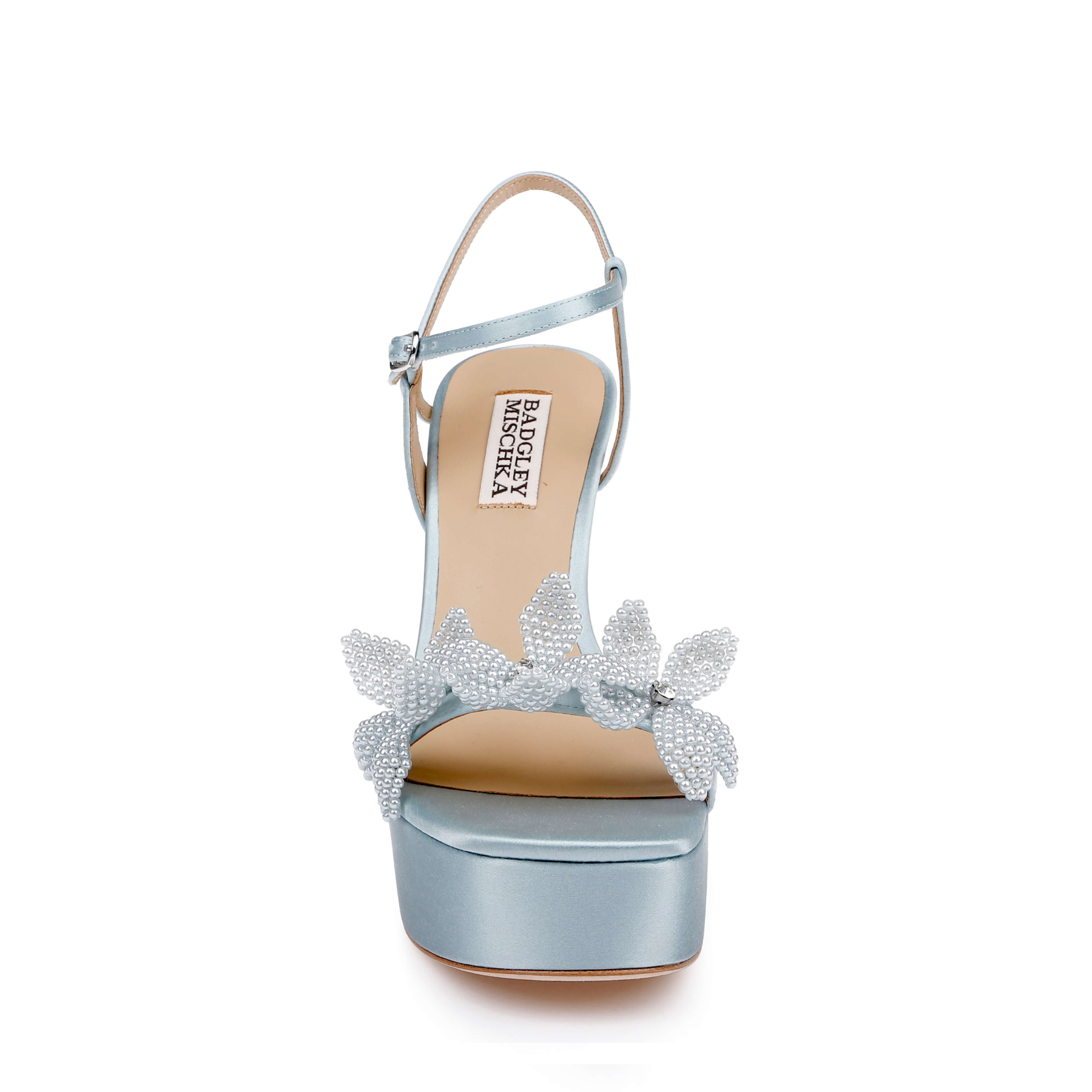 Wicket - Flower Embellished Platform Sandal - Mist Blue