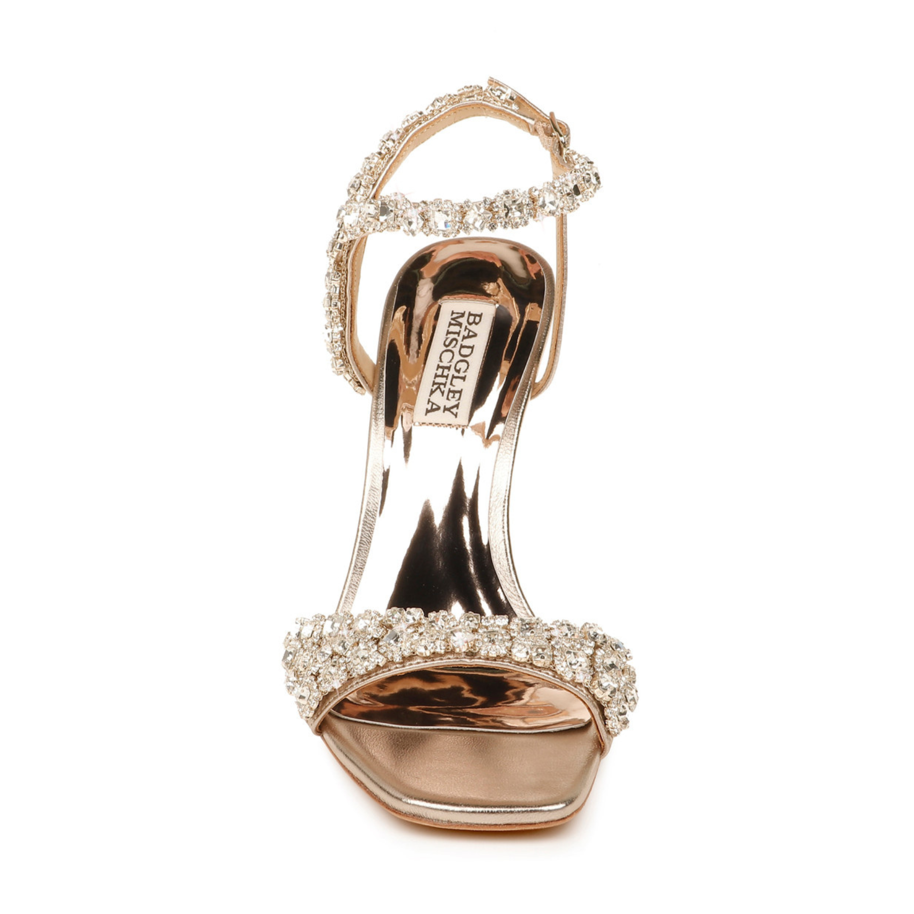Buy Galia - Crystal Ankle Strap Evening Heels - Champagne Metallic Gold online | The White Collection Australia