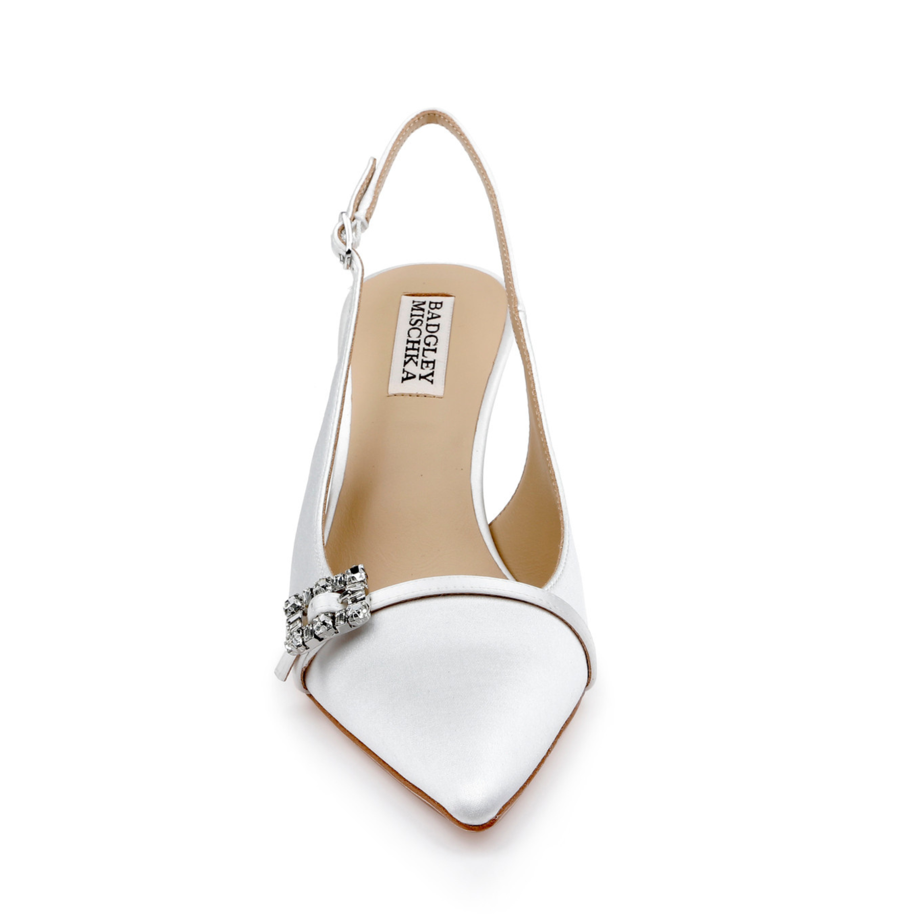 Buy Annmarie - Jewelled Slingback Pointed Toe Stiletto Pumps - White online | The White Collection Australia