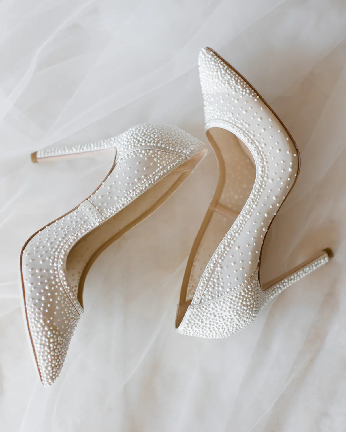 Demi - Pointed Toe Pump With Pearls - Soft White