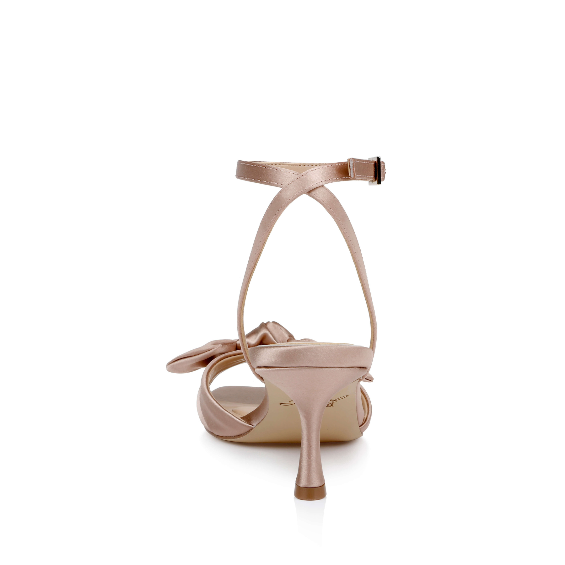 Emeli - Open Toe Ankle Strap Bow Sandals - Nude