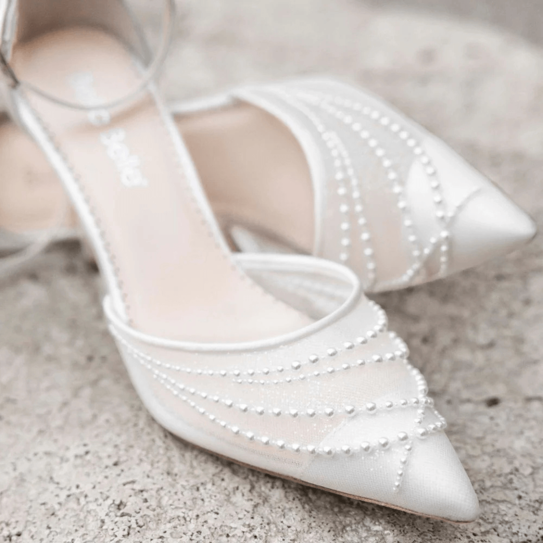 Perla Bella Belle pearl block heels ivory, The White Collection Australia