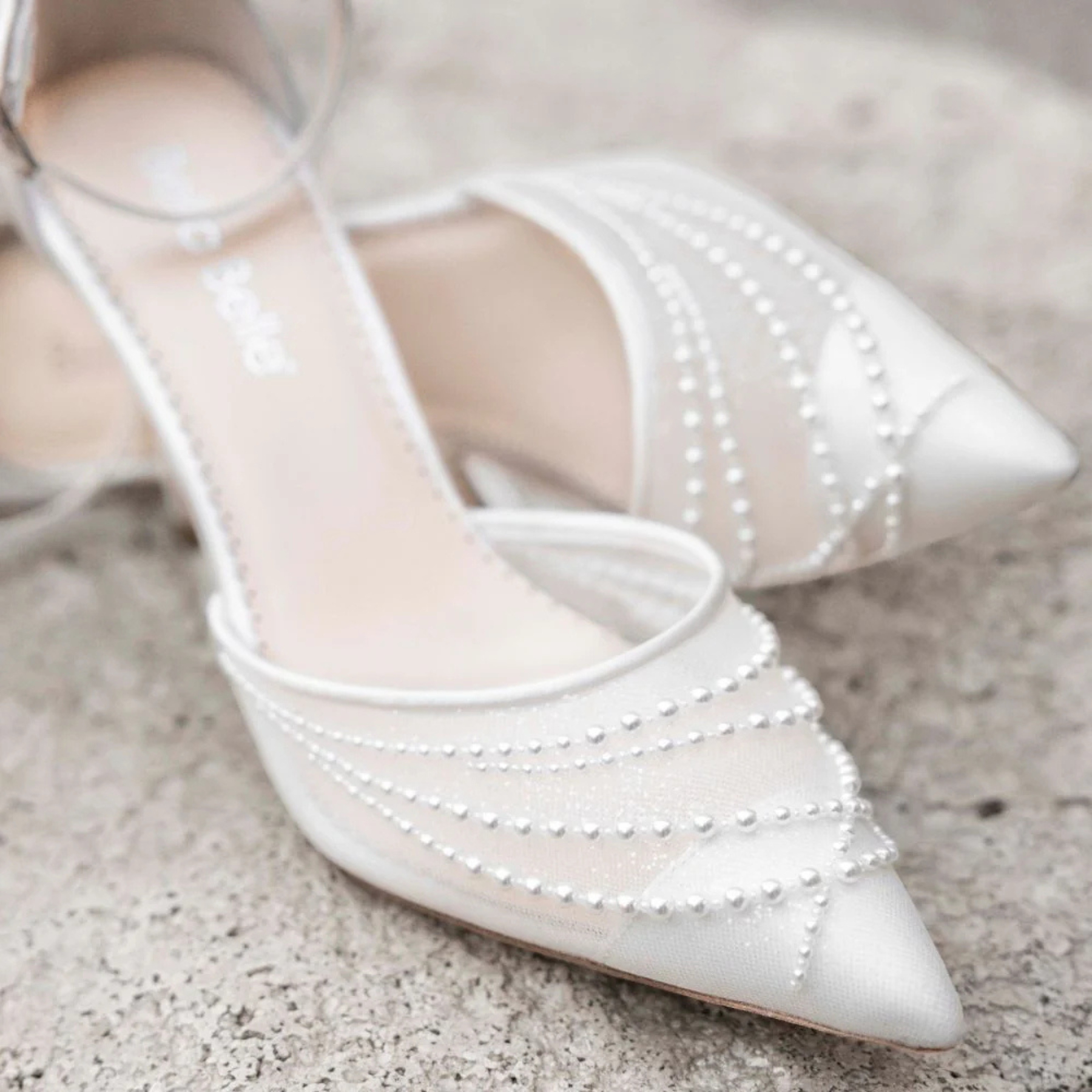 Perla - Pearl Block Heels - Ivory