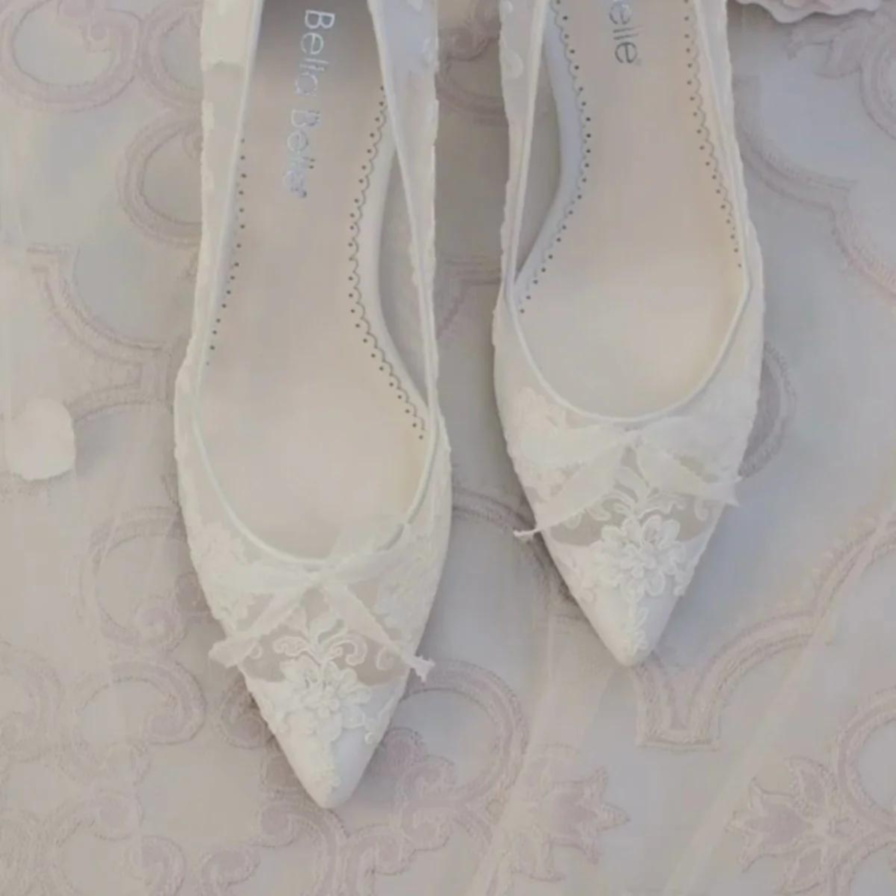 Buy Monica - Lace Embroidered Ivory Bridal Kitten Heels online | The White Collection Australia