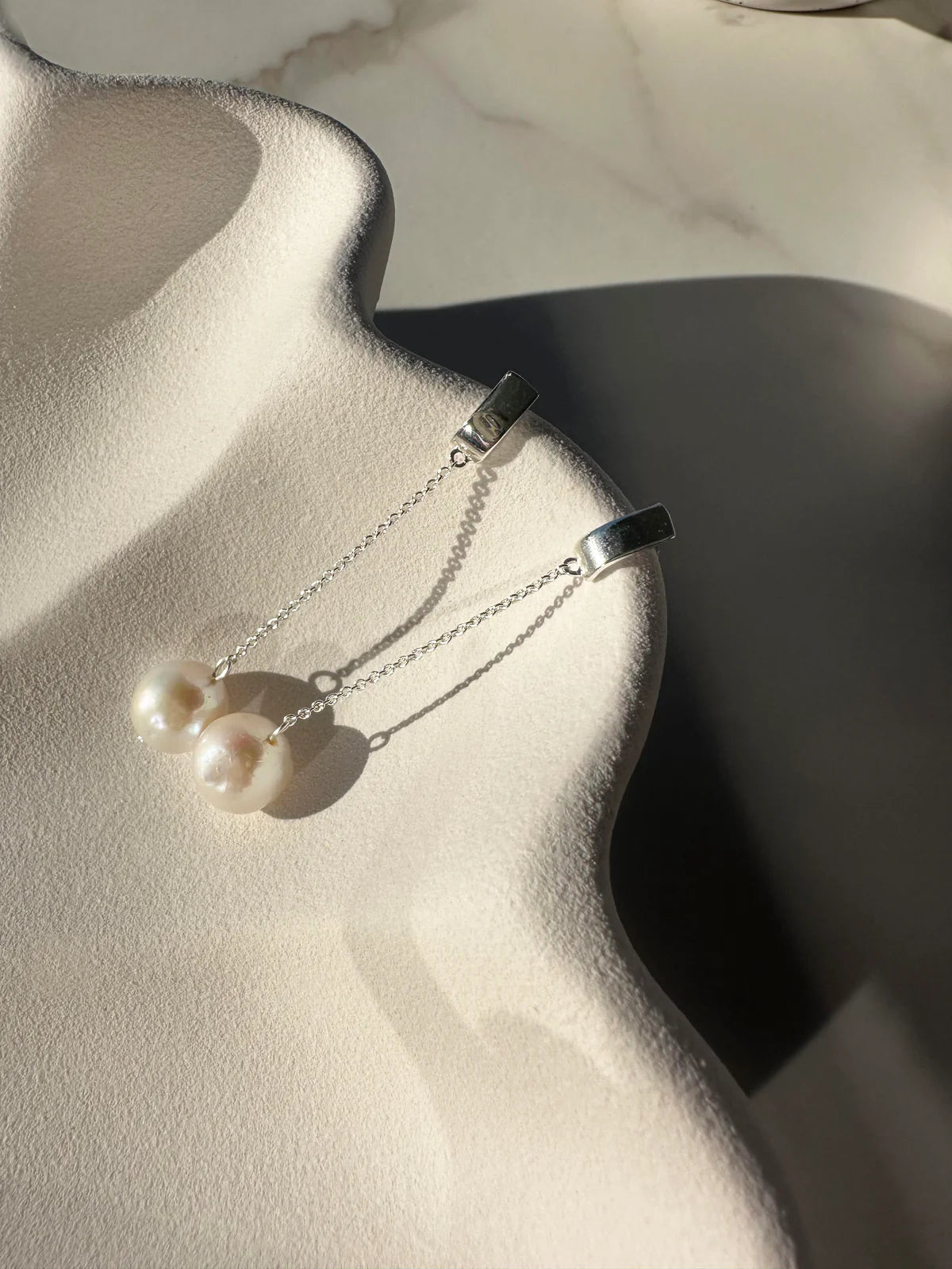 Buy Lola Knight - Ada - Minimal Bridal Pearl Earrings - Silver online | The White Collection Australia