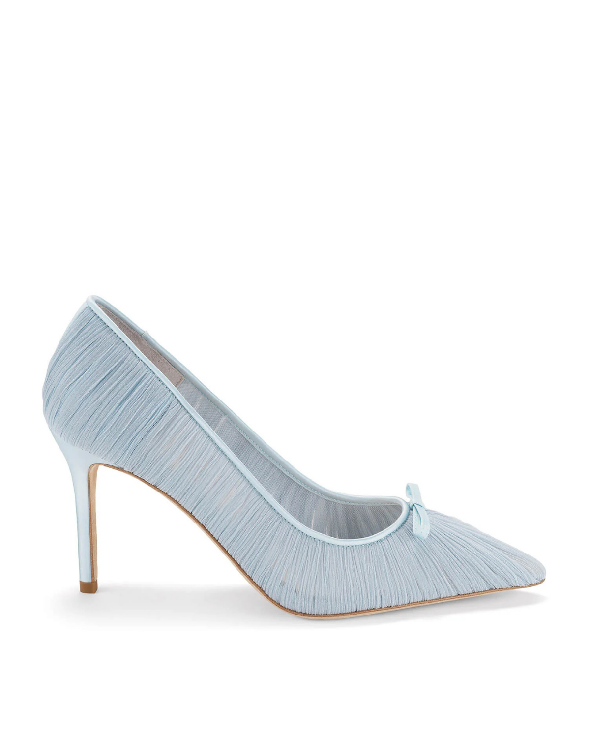 Amelie - Pleated Silk Crepe Something Blue Wedding Shoes - Blue