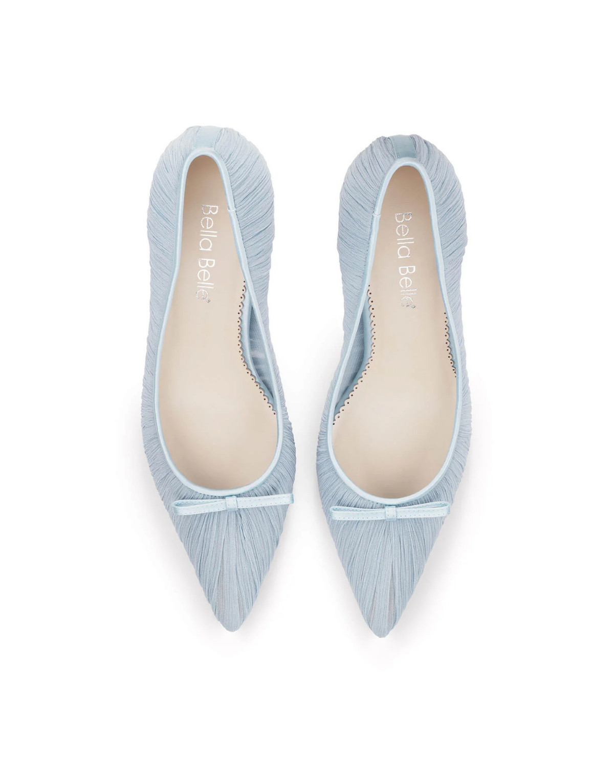 Amelie - Pleated Silk Crepe Something Blue Wedding Shoes - Blue