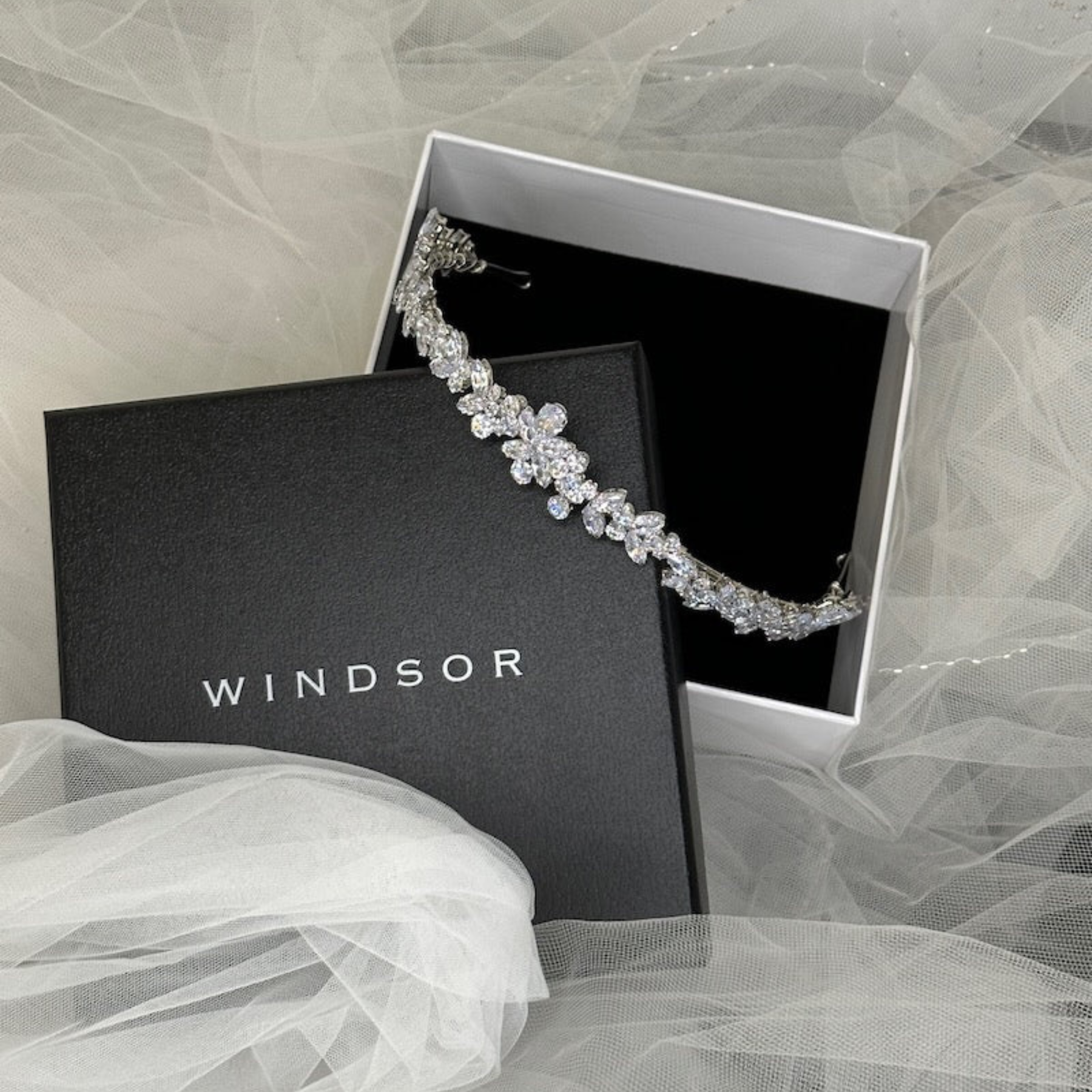Buy Saphira - Elegant Sparkling Crystal Bridal Headband Crown online | The White Collection Australia