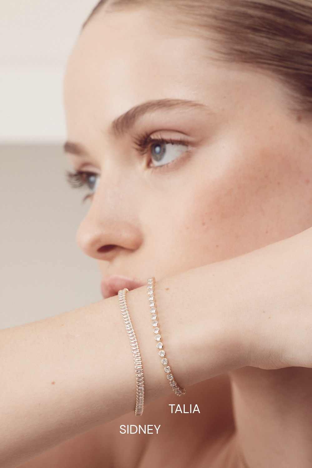 Buy Sidney - Delicate Bridal Tennis Bracelet Baguette Crystals online | The White Collection Australia