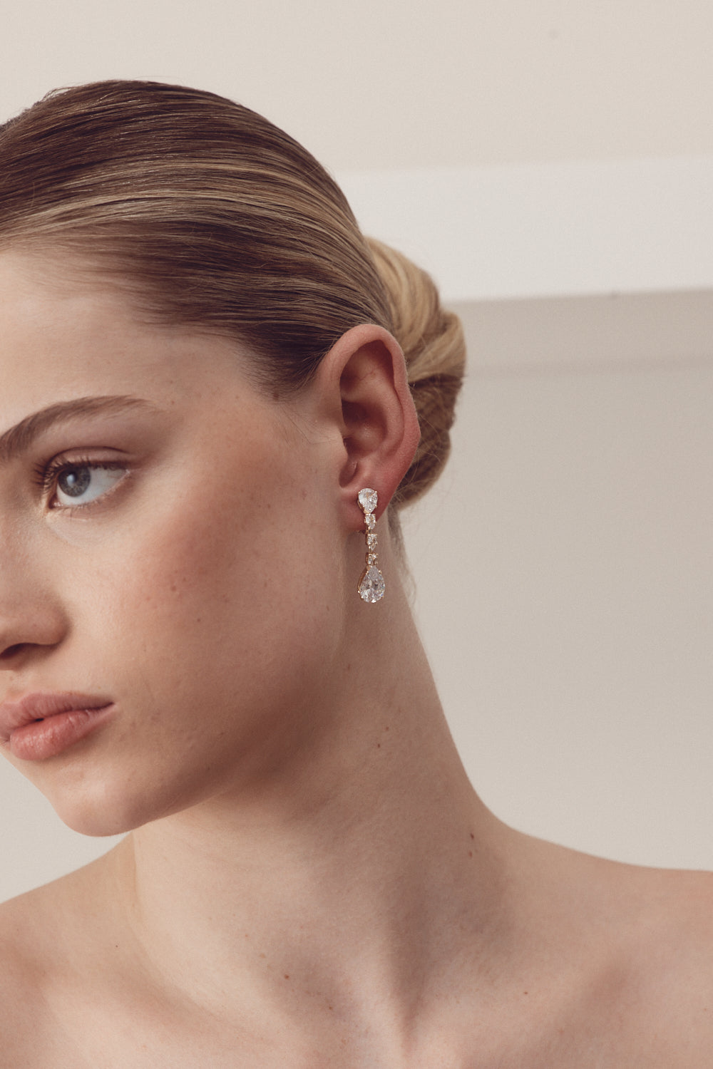 Buy Abigail - Classic Crystal Teardrop Bridal Stud Earrings online | The White Collection Australia