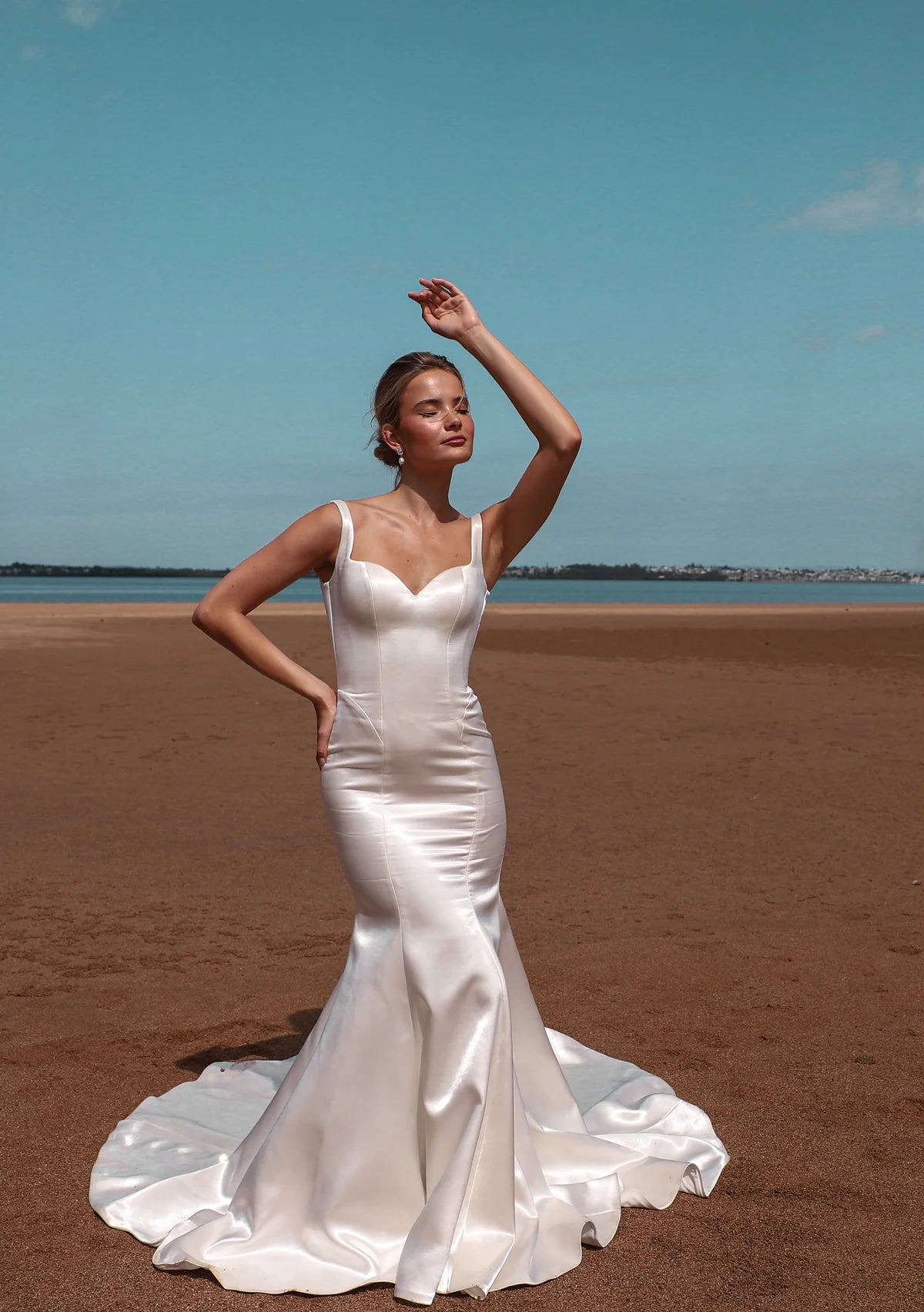 Buy Lola Knight - Adella - Crystal And Pearl Bridal Drop Earrings - Silver online | The White Collection Australia