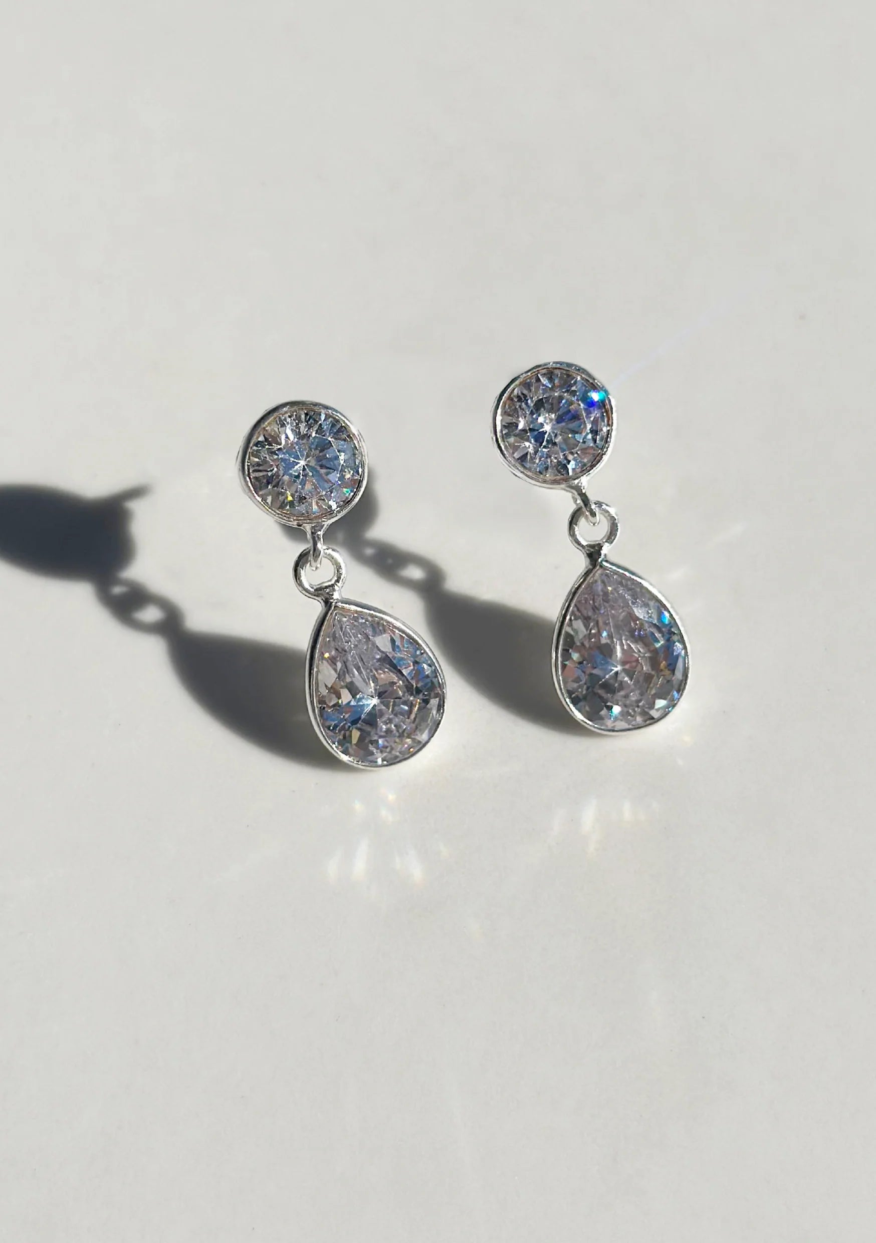 Buy Lola Knight - Athena - Crystal Bridal Drop Earrings - Silver online | The White Collection Australia