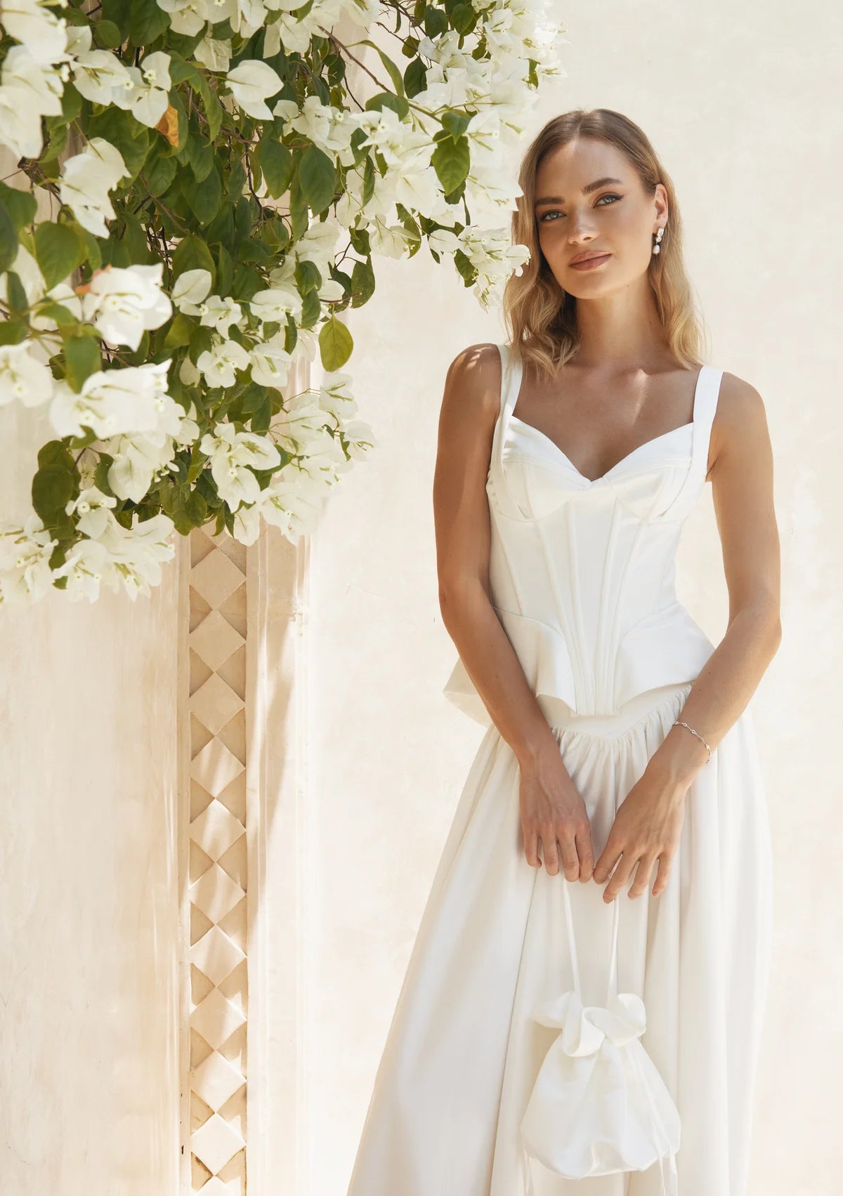 Buy Lola Knight - Belle Ivory Satin Bag online | The White Collection Australia
