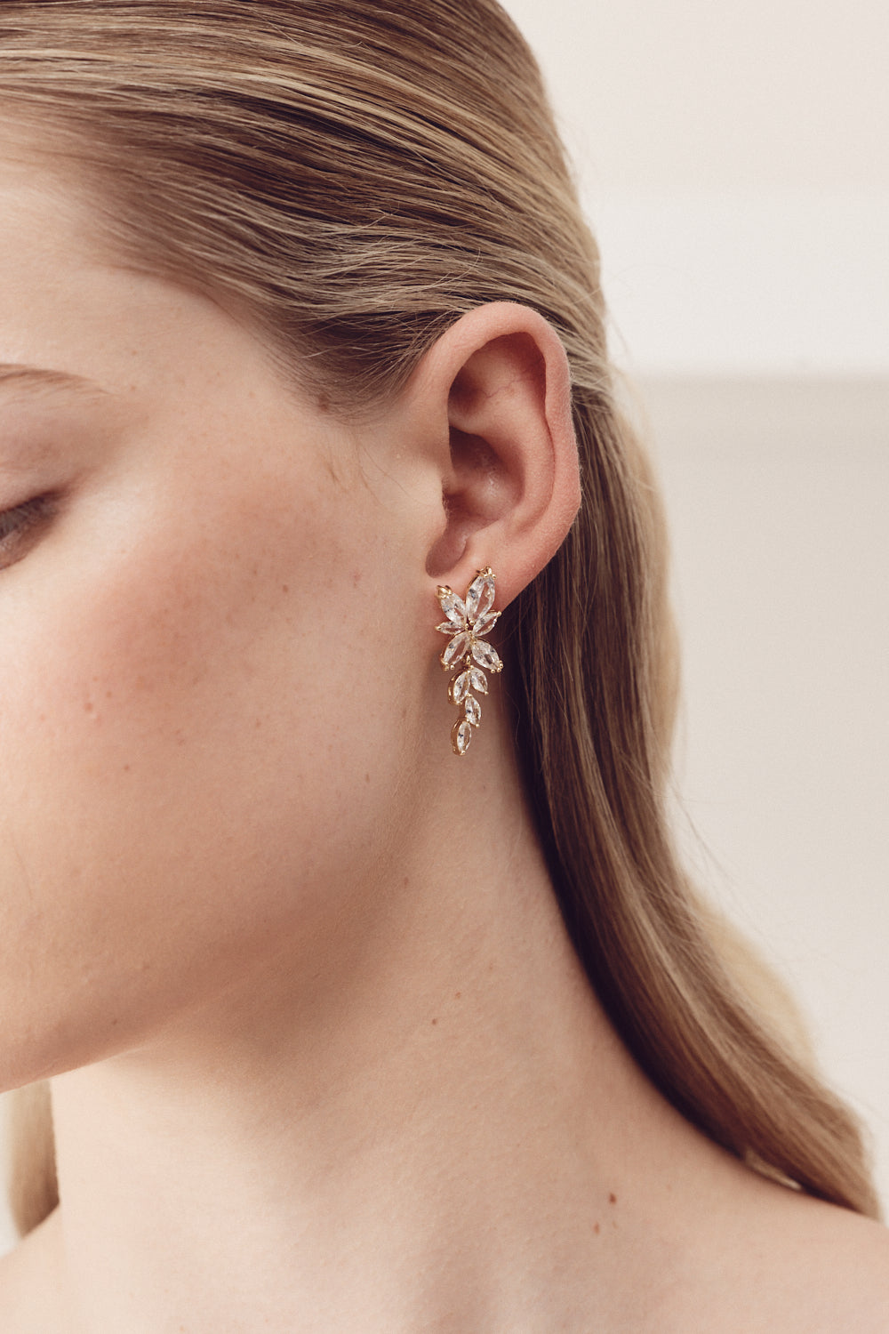 Buy Bloom - Marquise Crystal Cluster Drop Bridal Earrings online | The White Collection Australia
