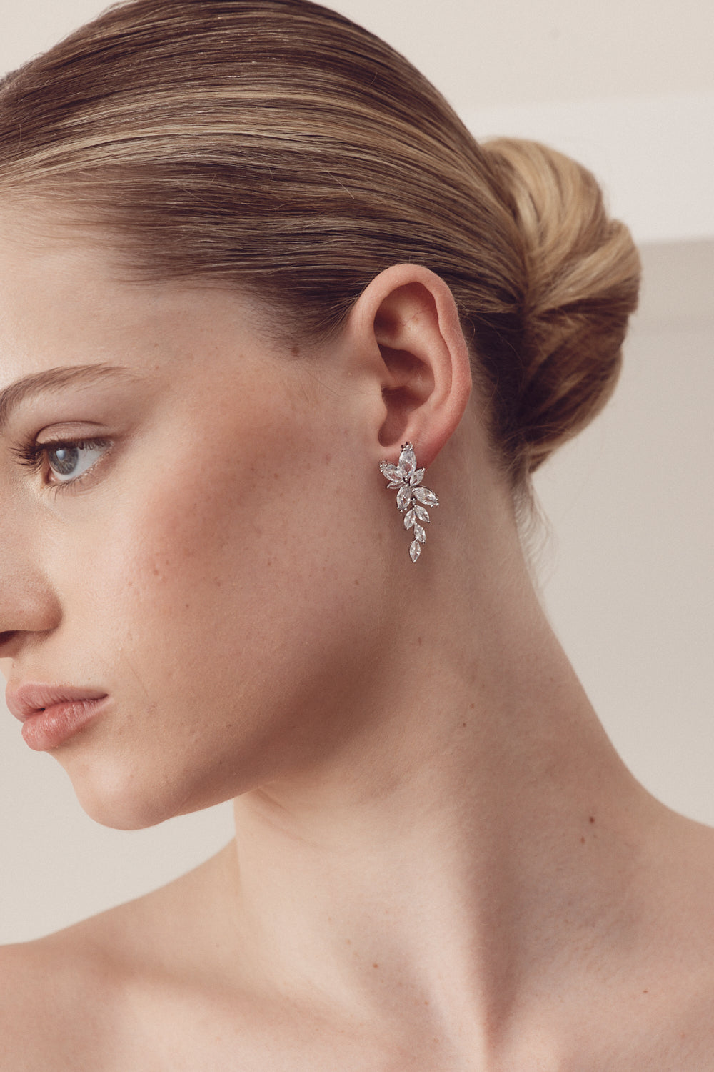 Buy Bloom - Marquise Crystal Cluster Drop Bridal Earrings online | The White Collection Australia