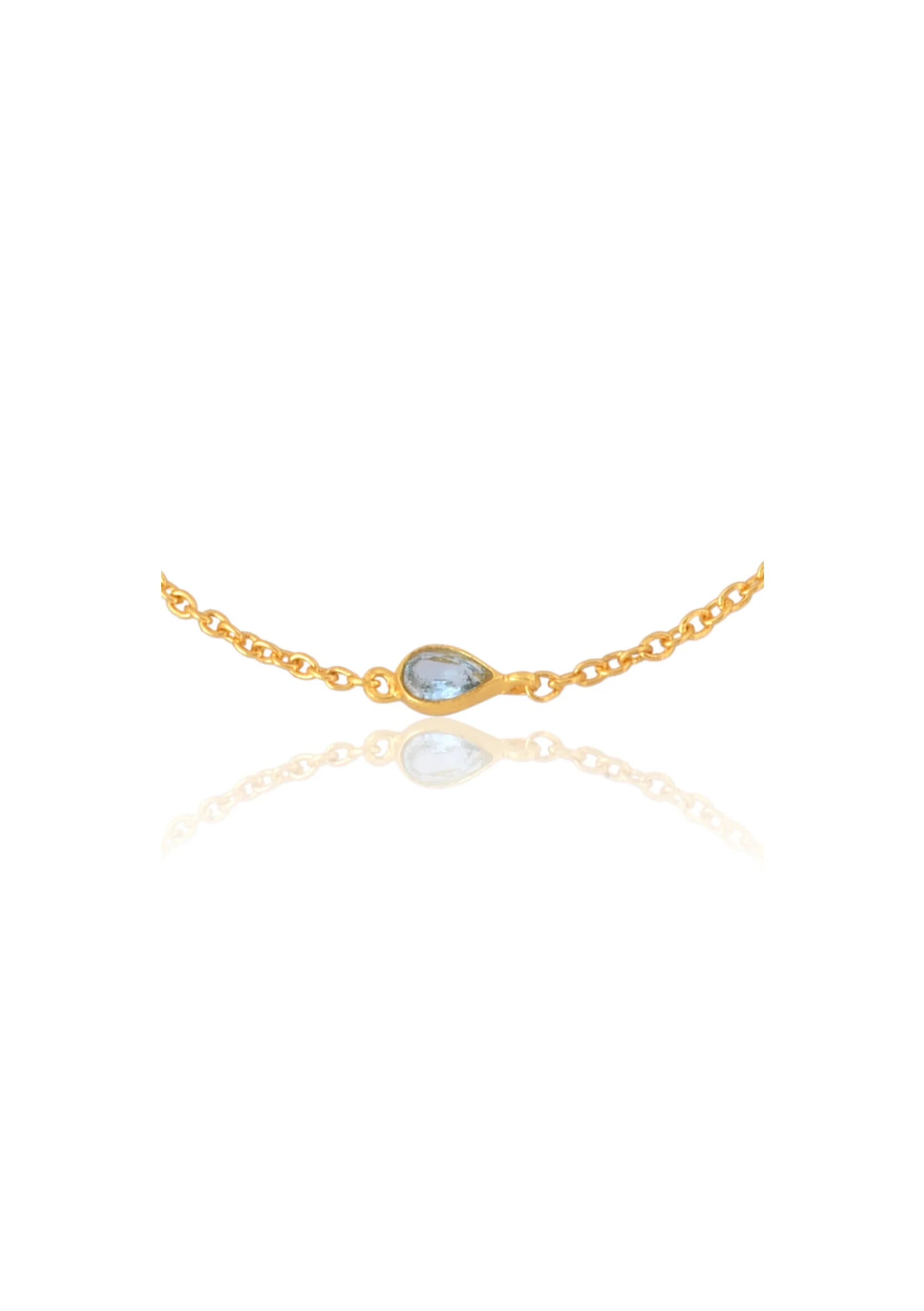 Buy Lola Knight - Blue Topaz Bracelet - Gold online | The White Collection Australia