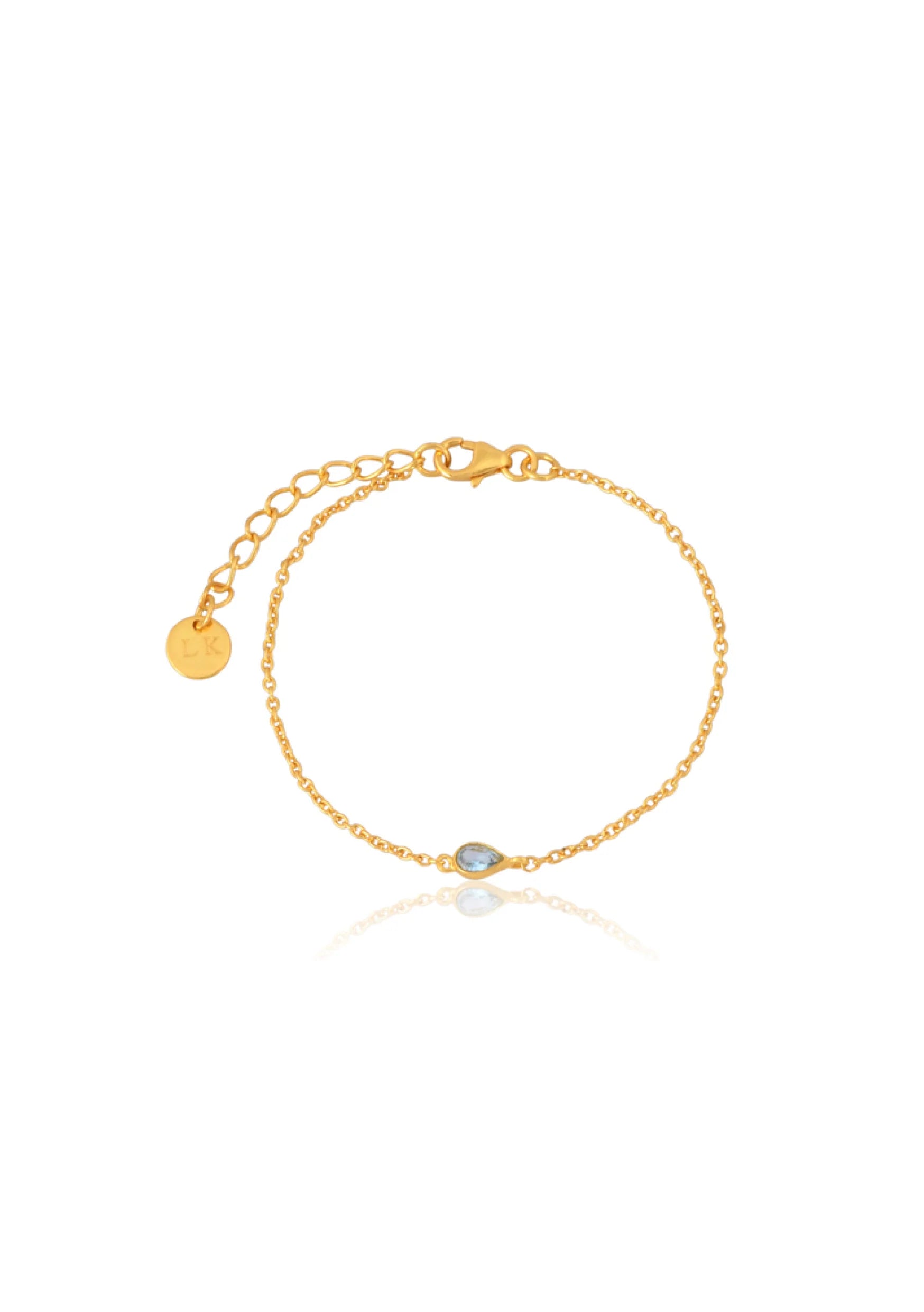 Buy Lola Knight - Blue Topaz Bracelet - Gold online | The White Collection Australia